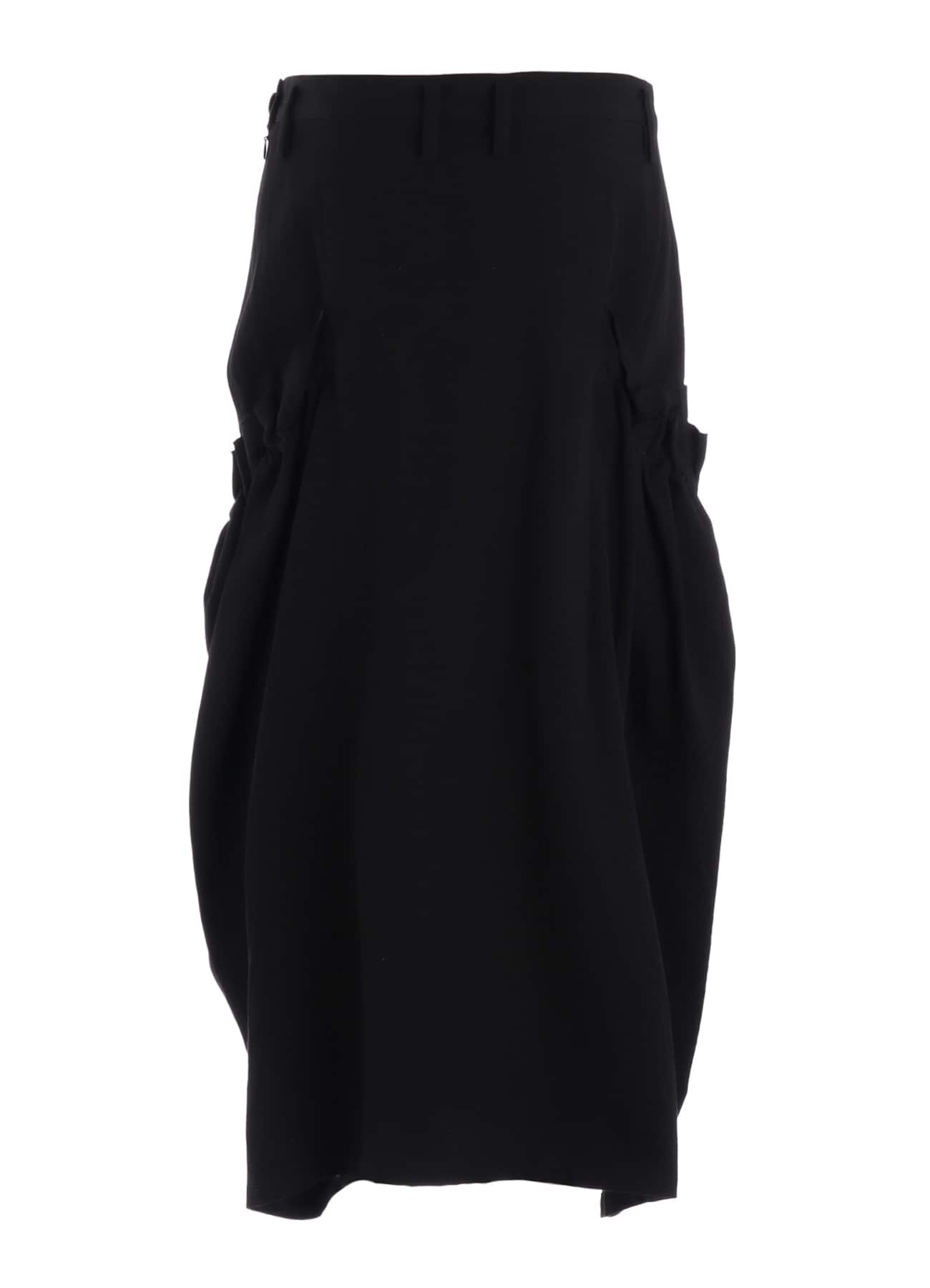 COTTON FLAX GABARDINE GATHER CLOTH SKIRT