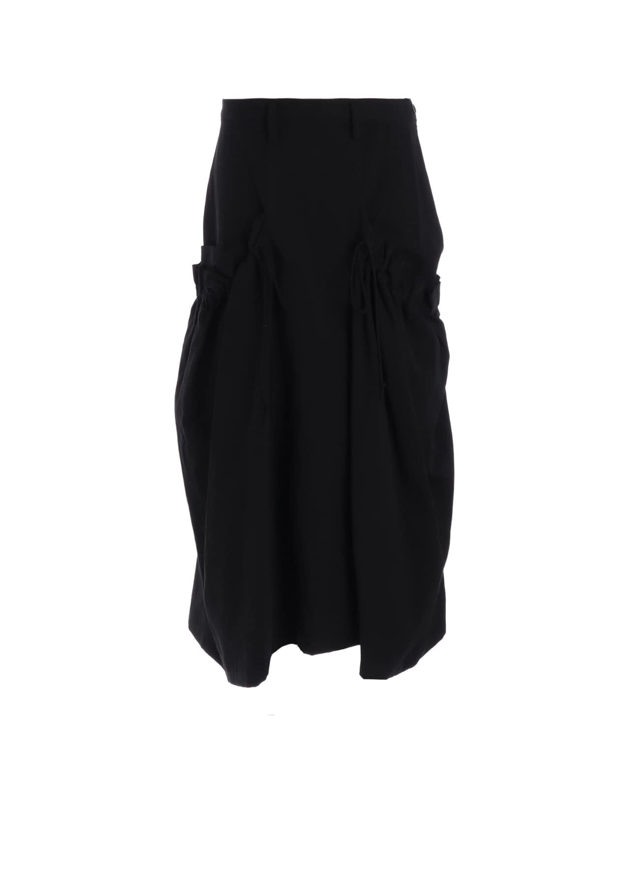 COTTON FLAX GABARDINE GATHER CLOTH SKIRT