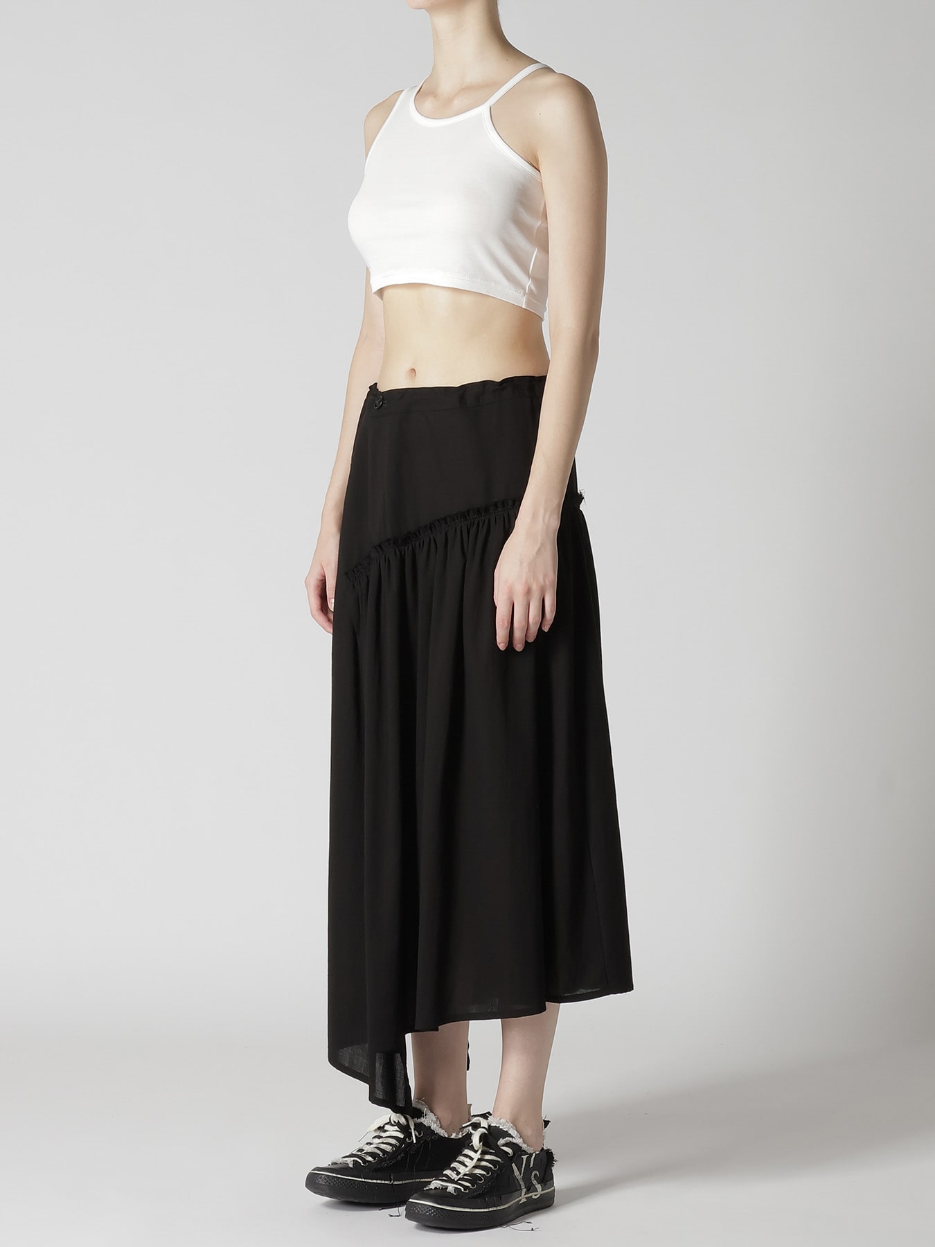 COTTON VOILE VIYELLA GATHERED SKIRT