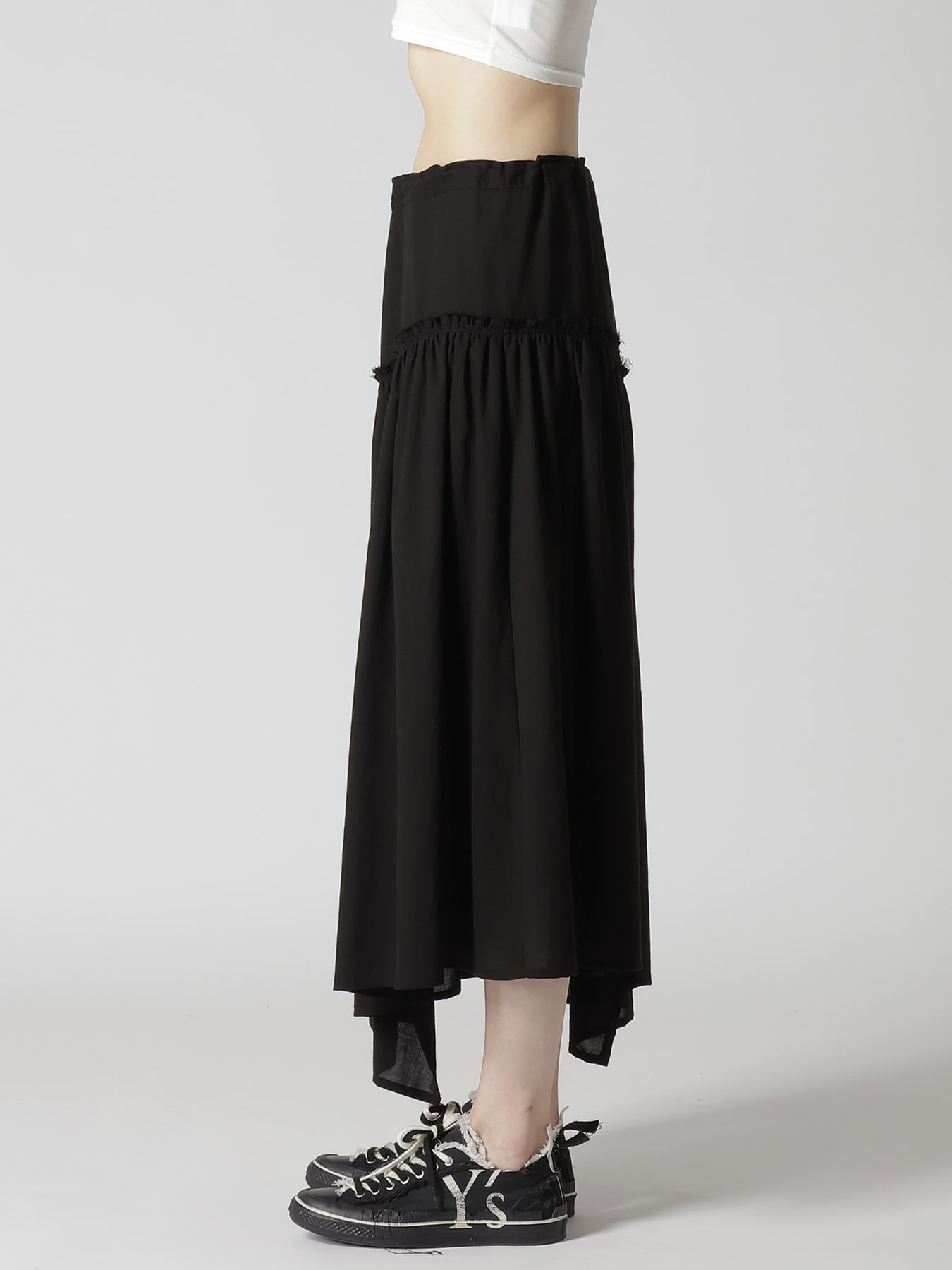 COTTON VOILE VIYELLA GATHERED SKIRT