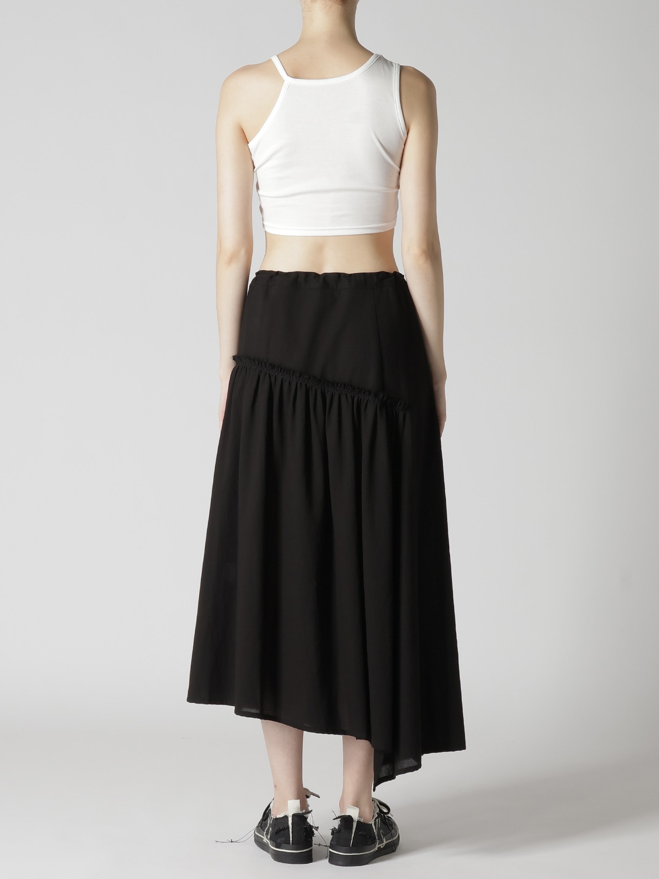 COTTON VOILE VIYELLA GATHERED SKIRT