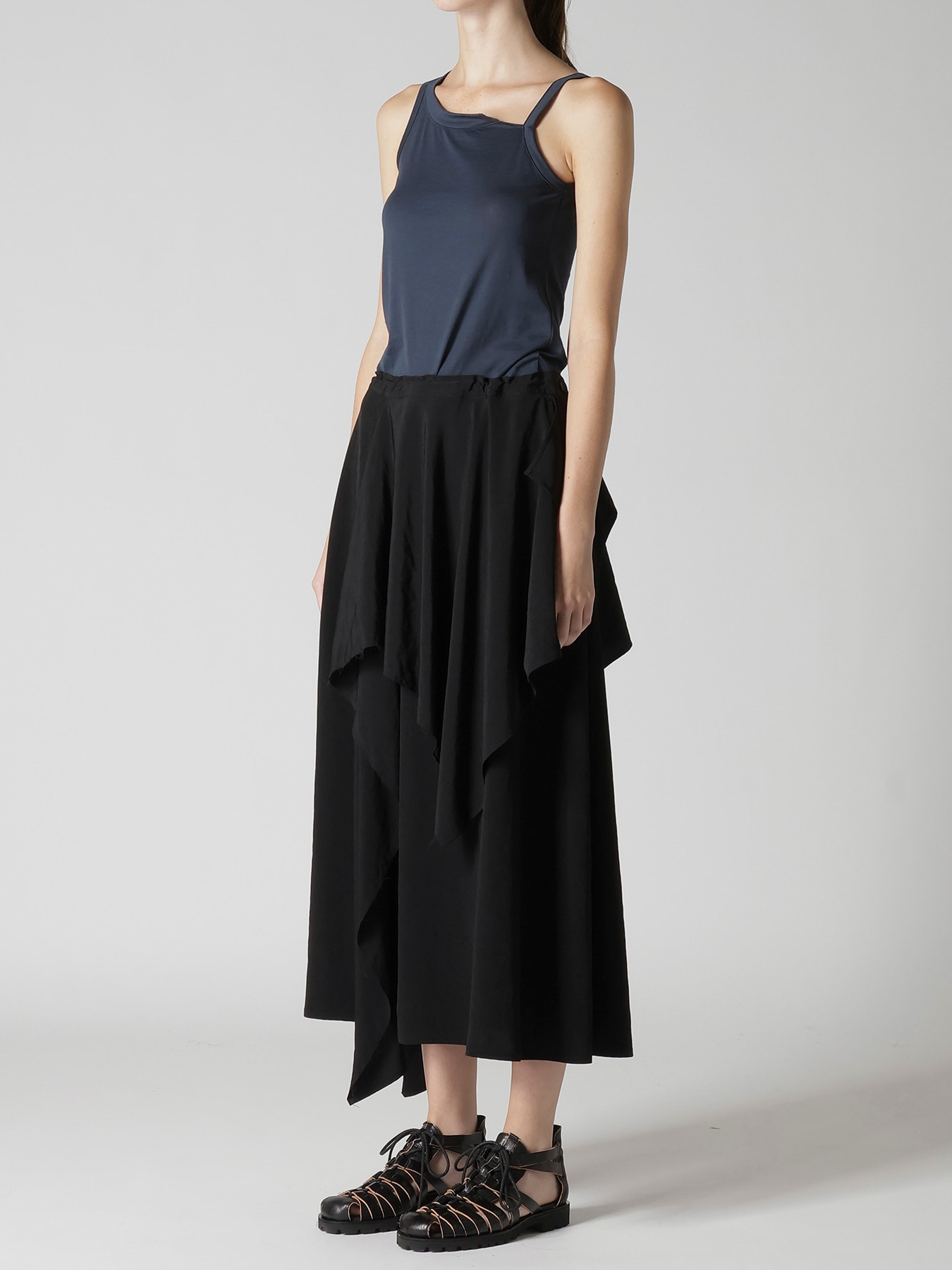 TA/PE CREPE DE CHINE DRAPE SKIRT