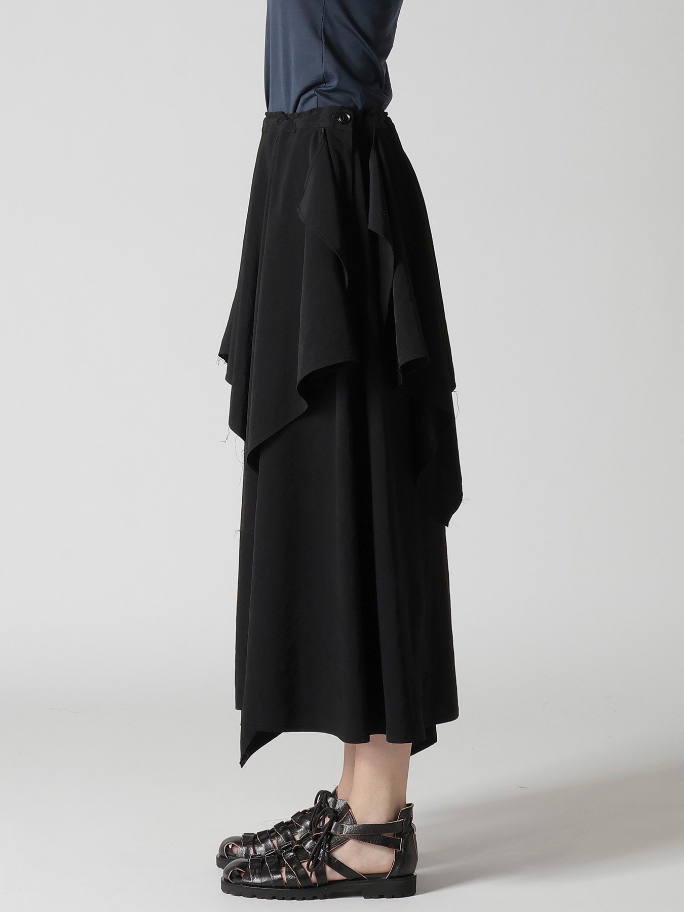 TA/PE CREPE DE CHINE DRAPE SKIRT