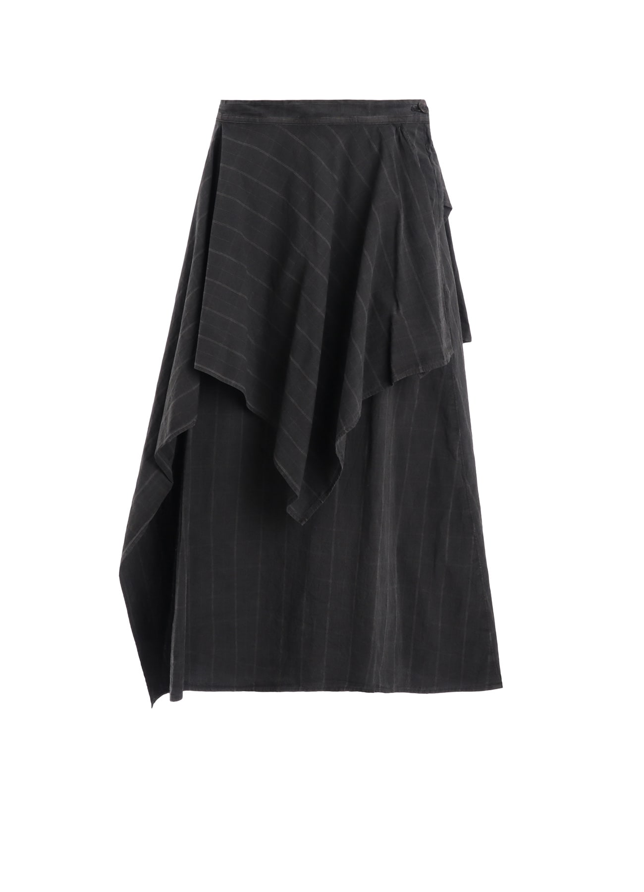 COTTON PLAID DRAPE SKIRT