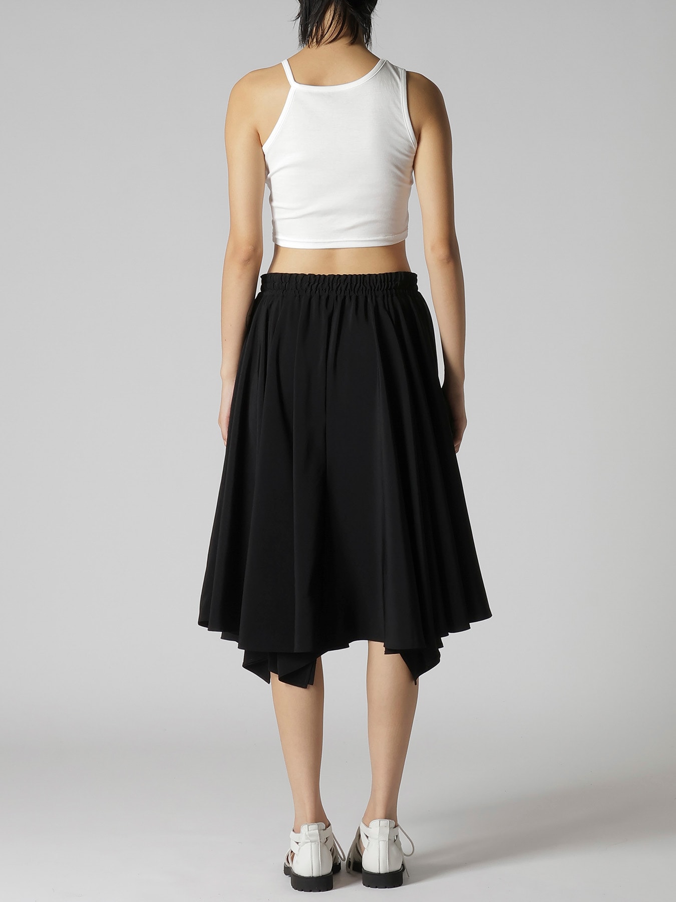 TA/PE CREPE DE CHINE FLARE GATHER SKIRT