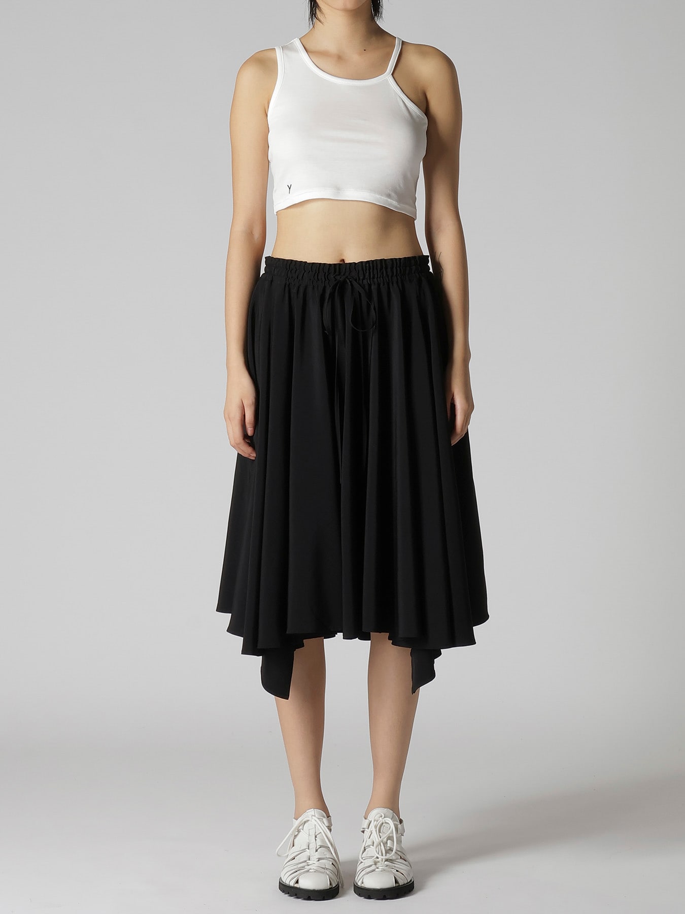TA/PE CREPE DE CHINE FLARE GATHER SKIRT