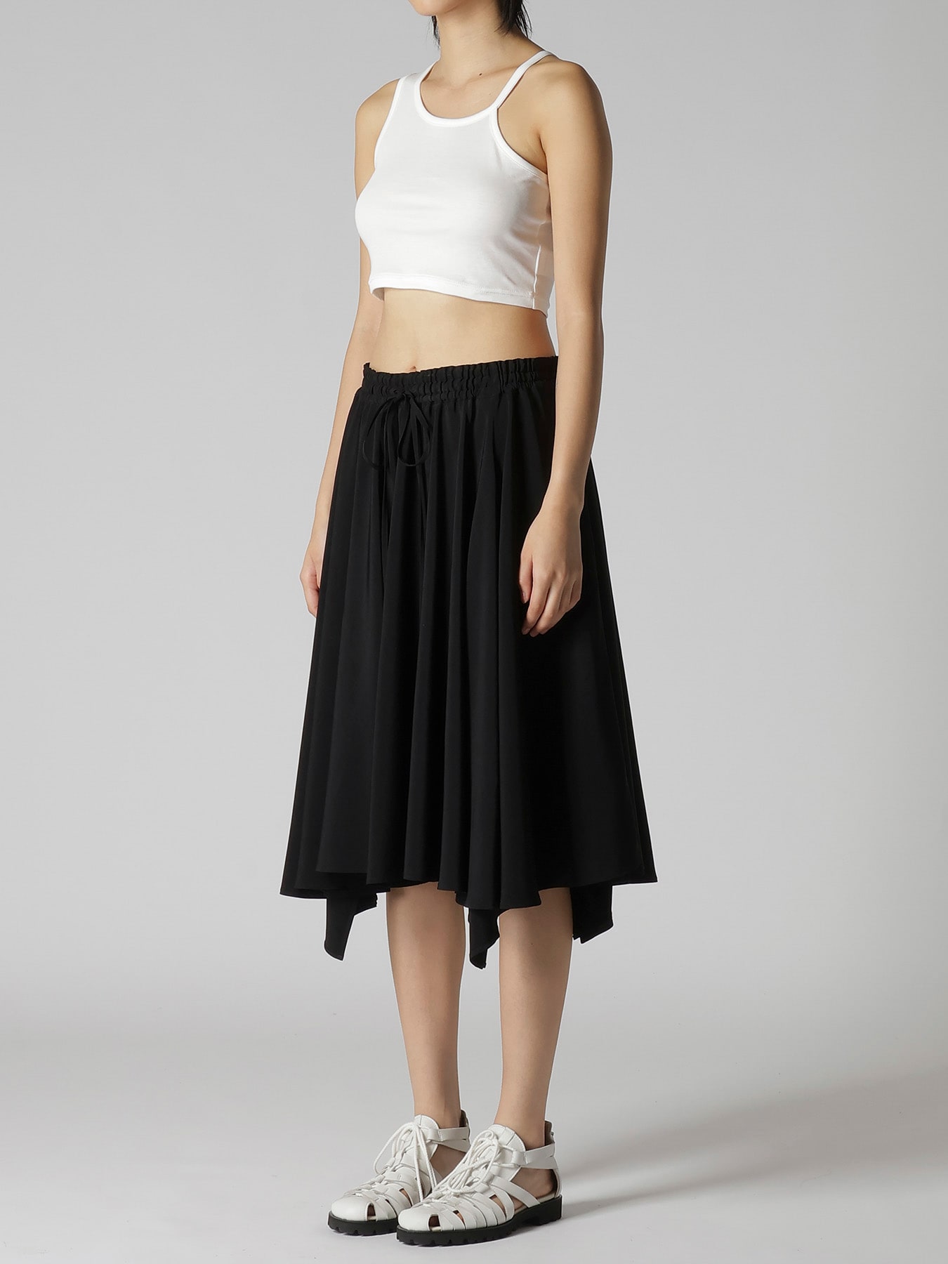 TA/PE CREPE DE CHINE FLARE GATHER SKIRT