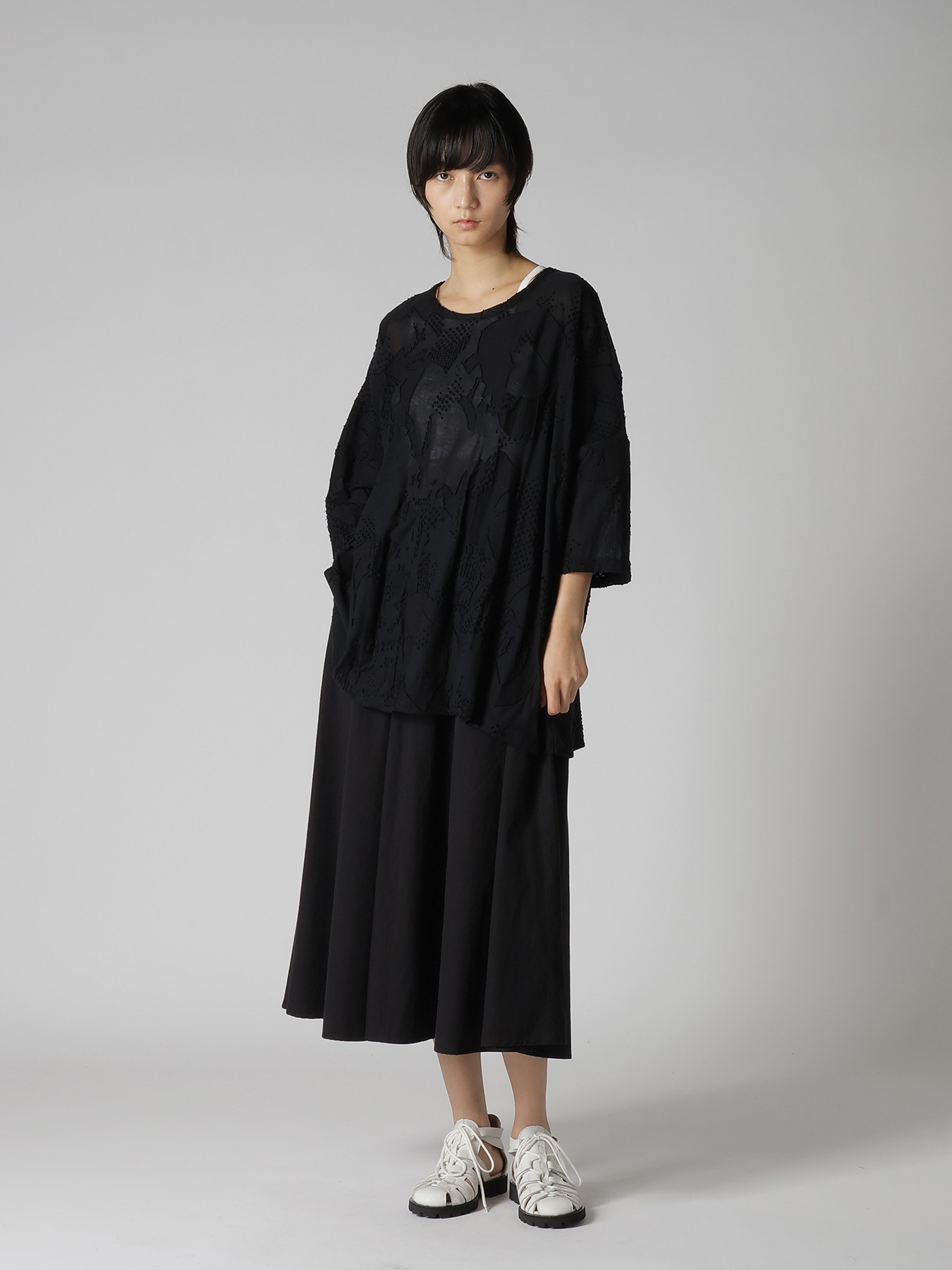 COTTON BROAD POCKET FLARE SKIRT