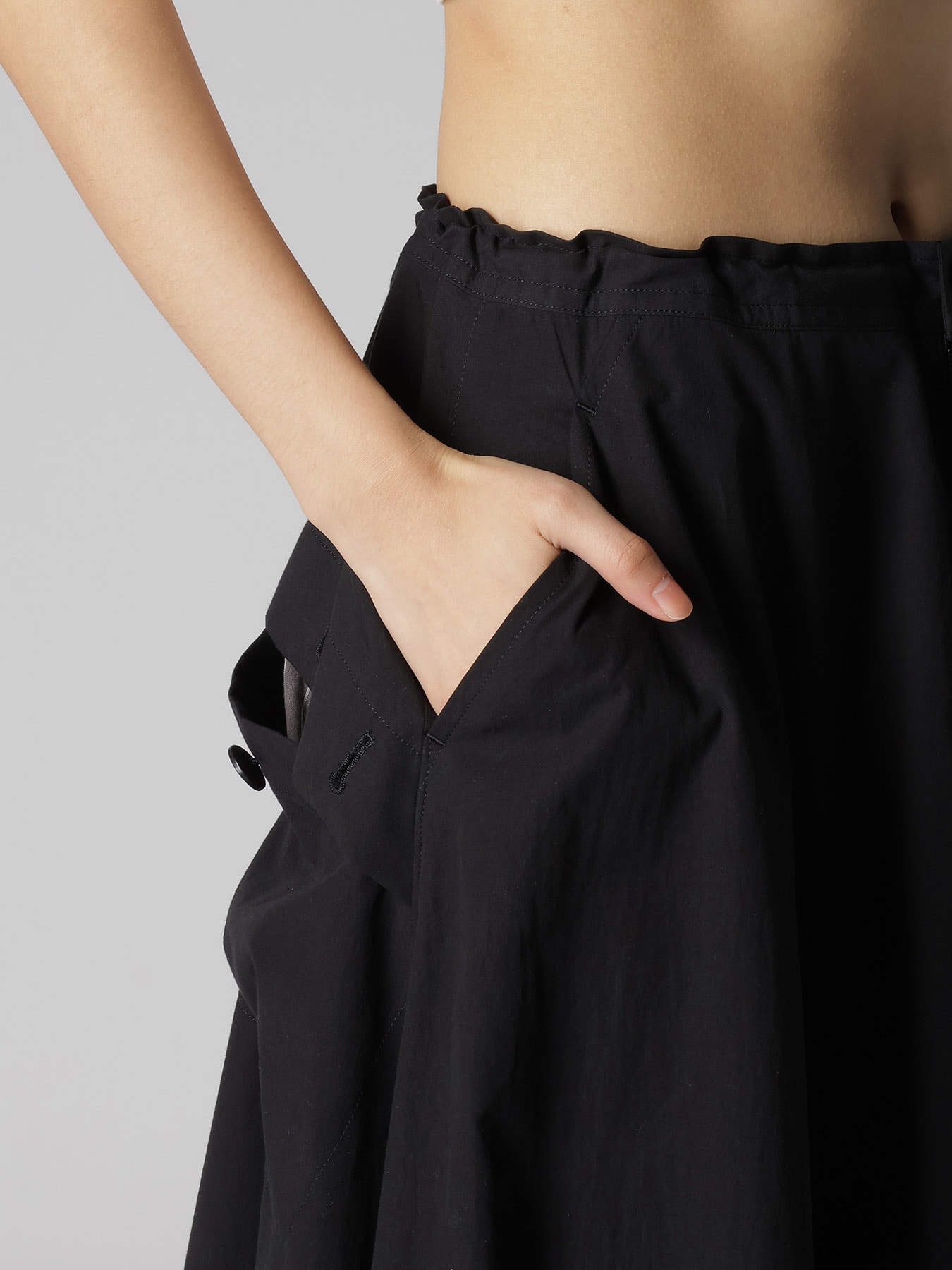 COTTON BROAD POCKET FLARE SKIRT