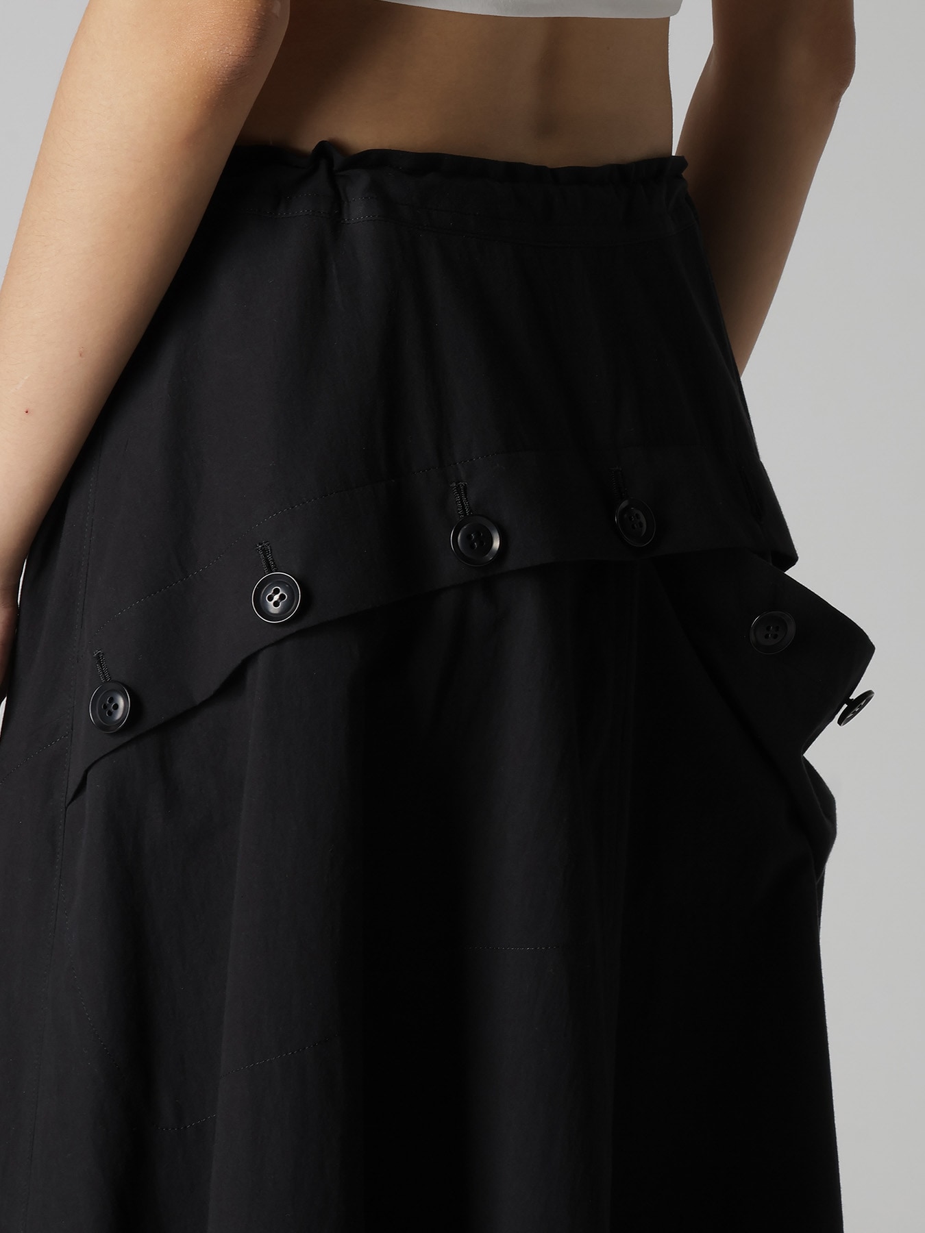 COTTON BROAD POCKET FLARE SKIRT