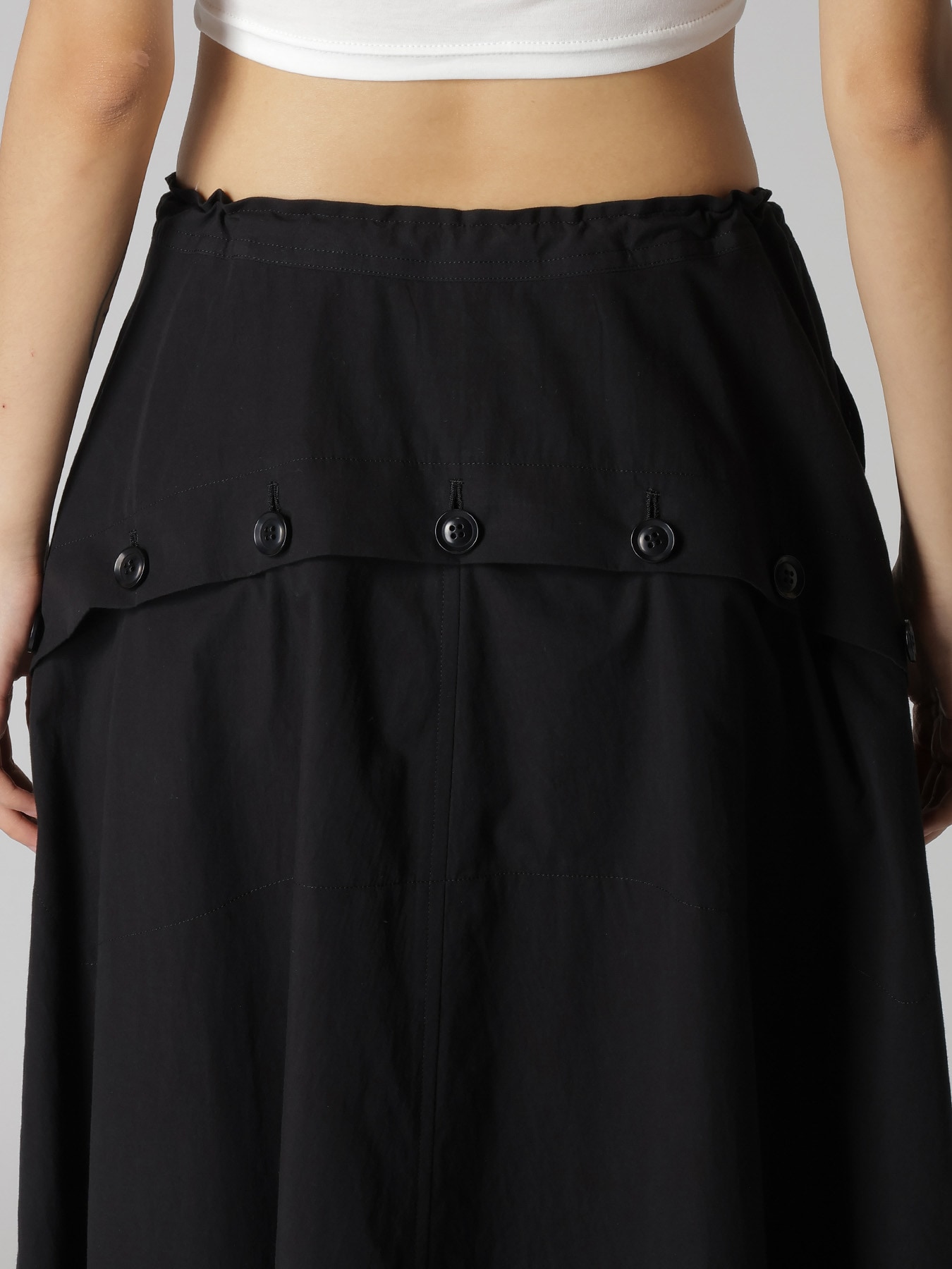COTTON BROAD POCKET FLARE SKIRT