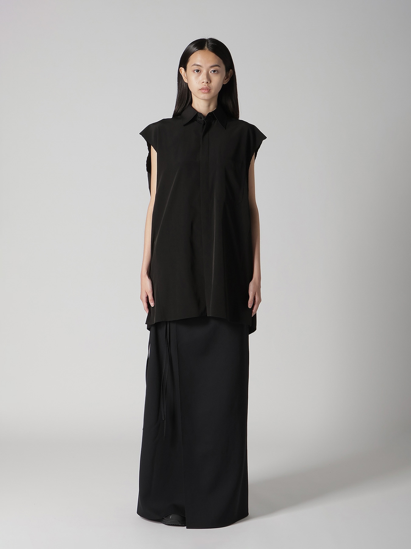 WOOL GABARDINE WRAP SKIRT