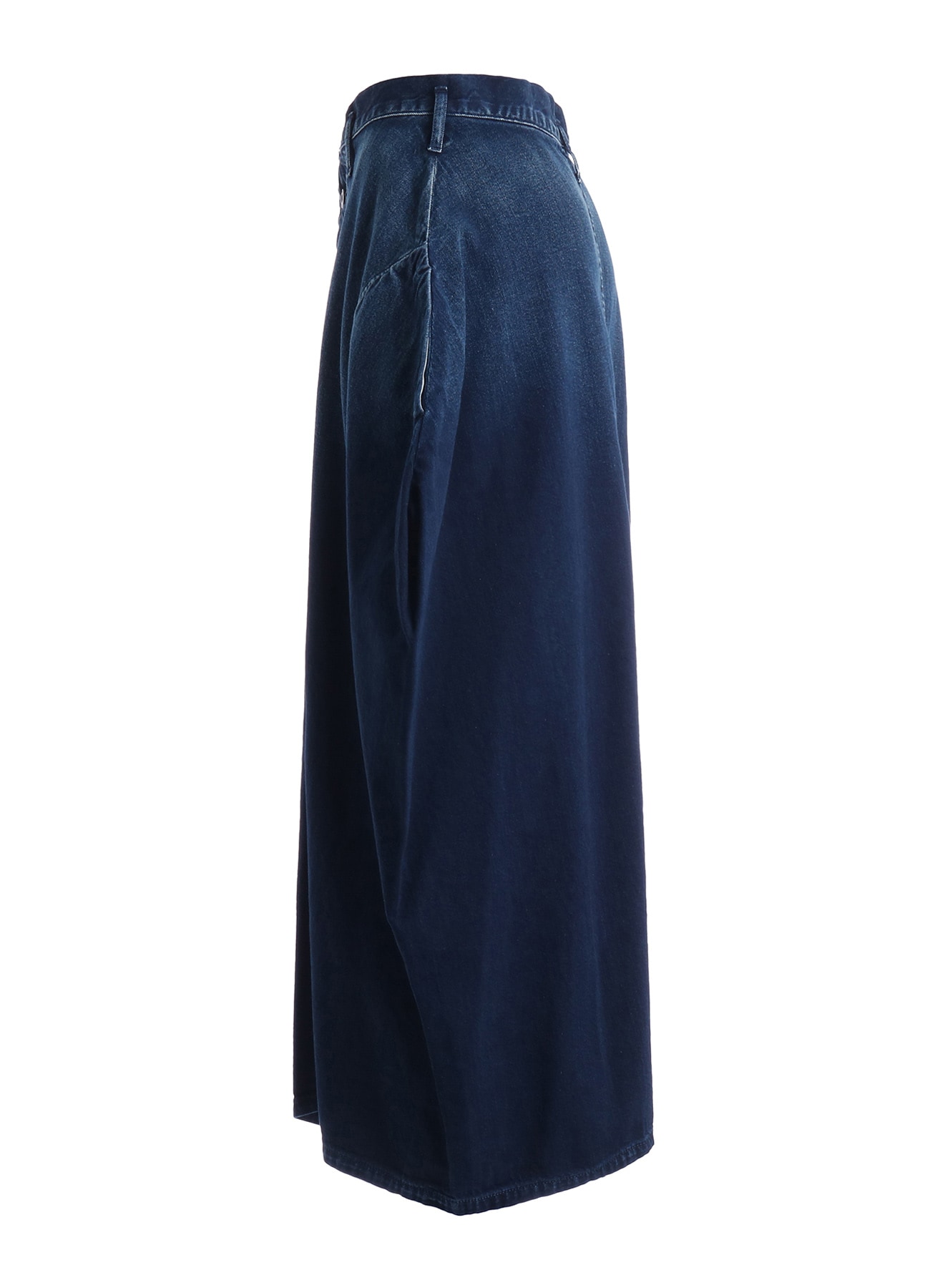 8OZ SPOTTED DENIM SIDE DRAPE SKIRT