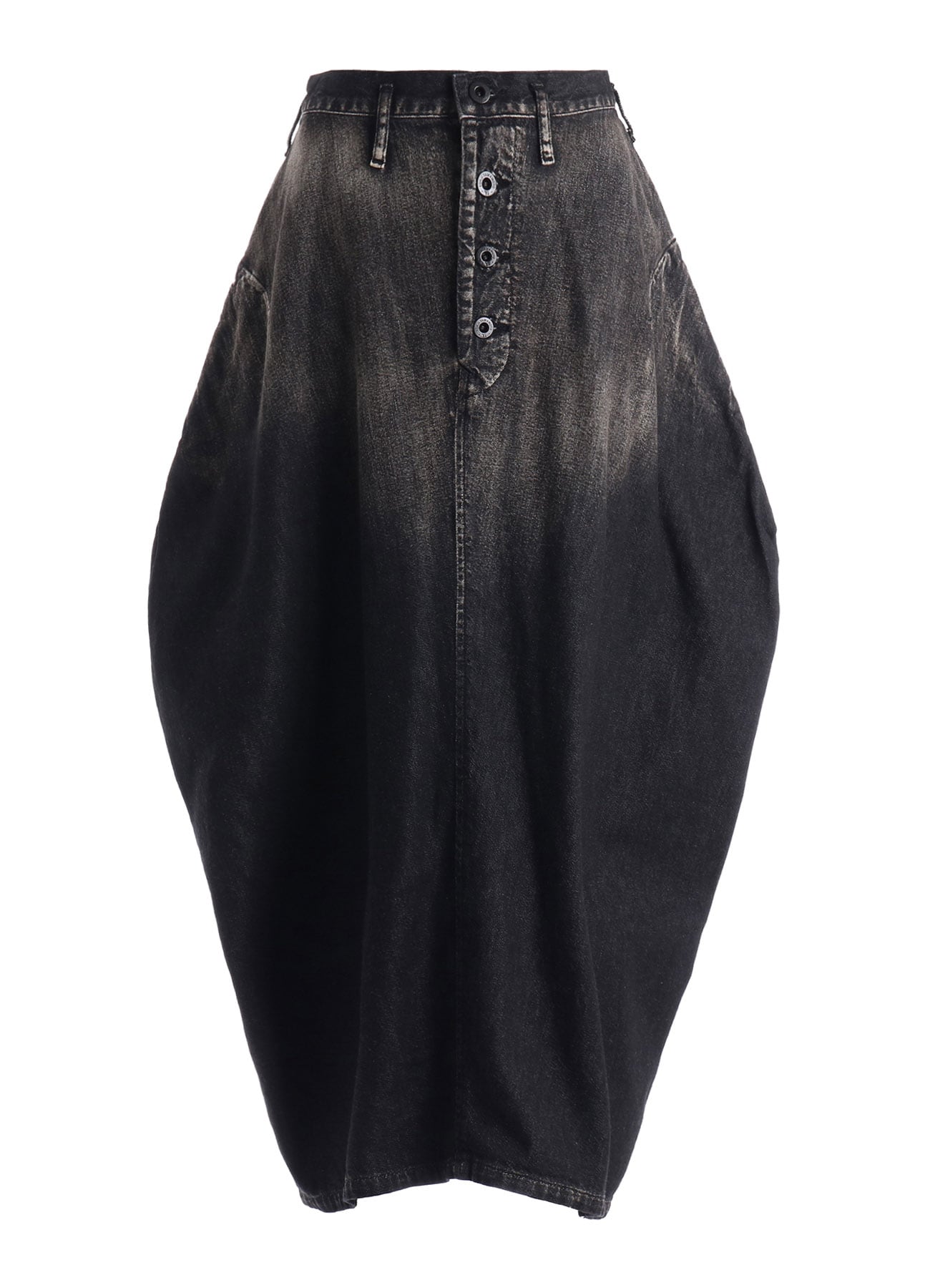 8OZ SPOTTED DENIM SIDE DRAPE SKIRT