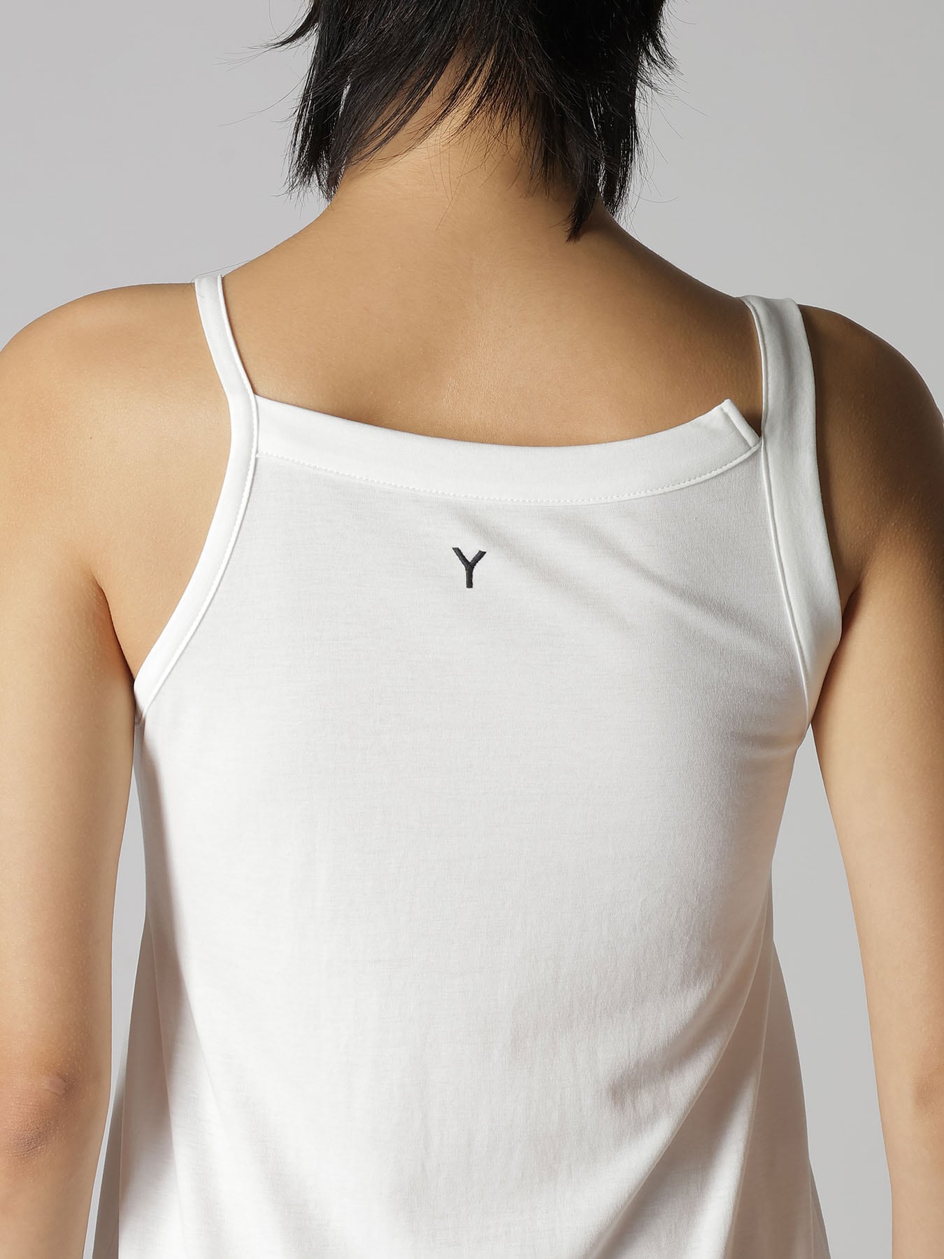 Y" EMBROIDERY SLEEVELESS LONG TEE