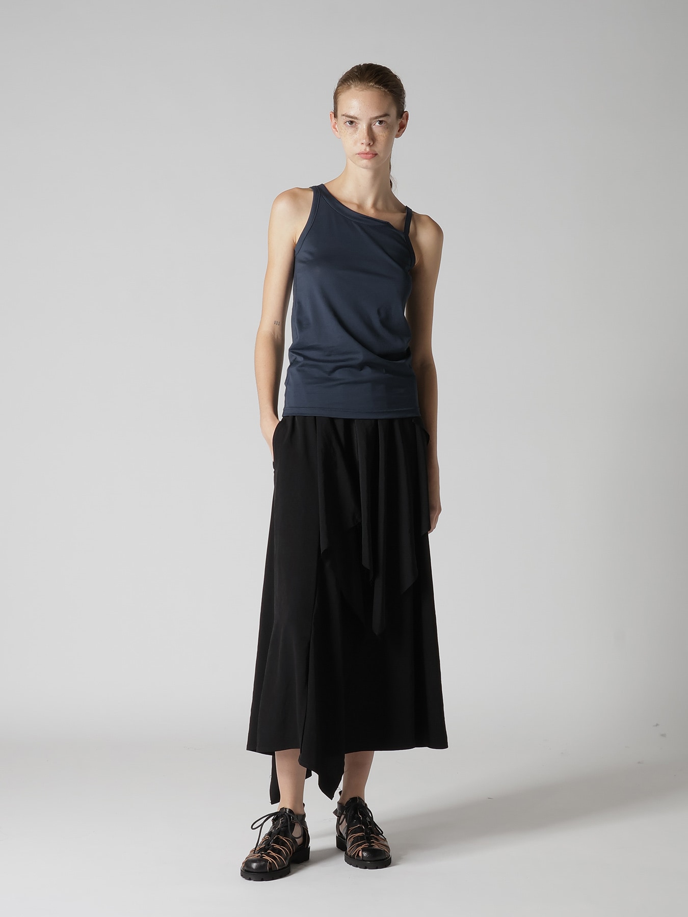 COTTON JERSEY BACKLESS TANKTOP