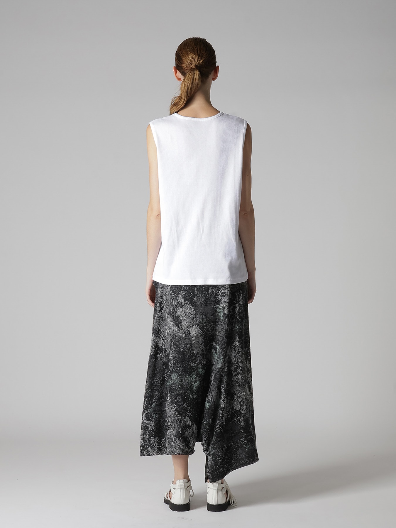 COTTON RIB OVERSIZED SLEEVELESS TEE