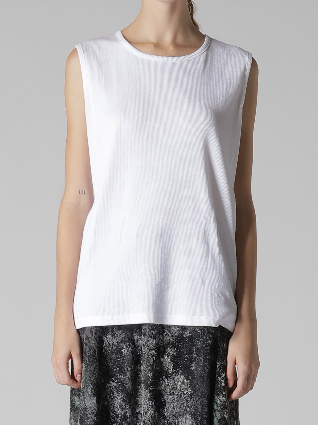 COTTON RIB OVERSIZED SLEEVELESS TEE