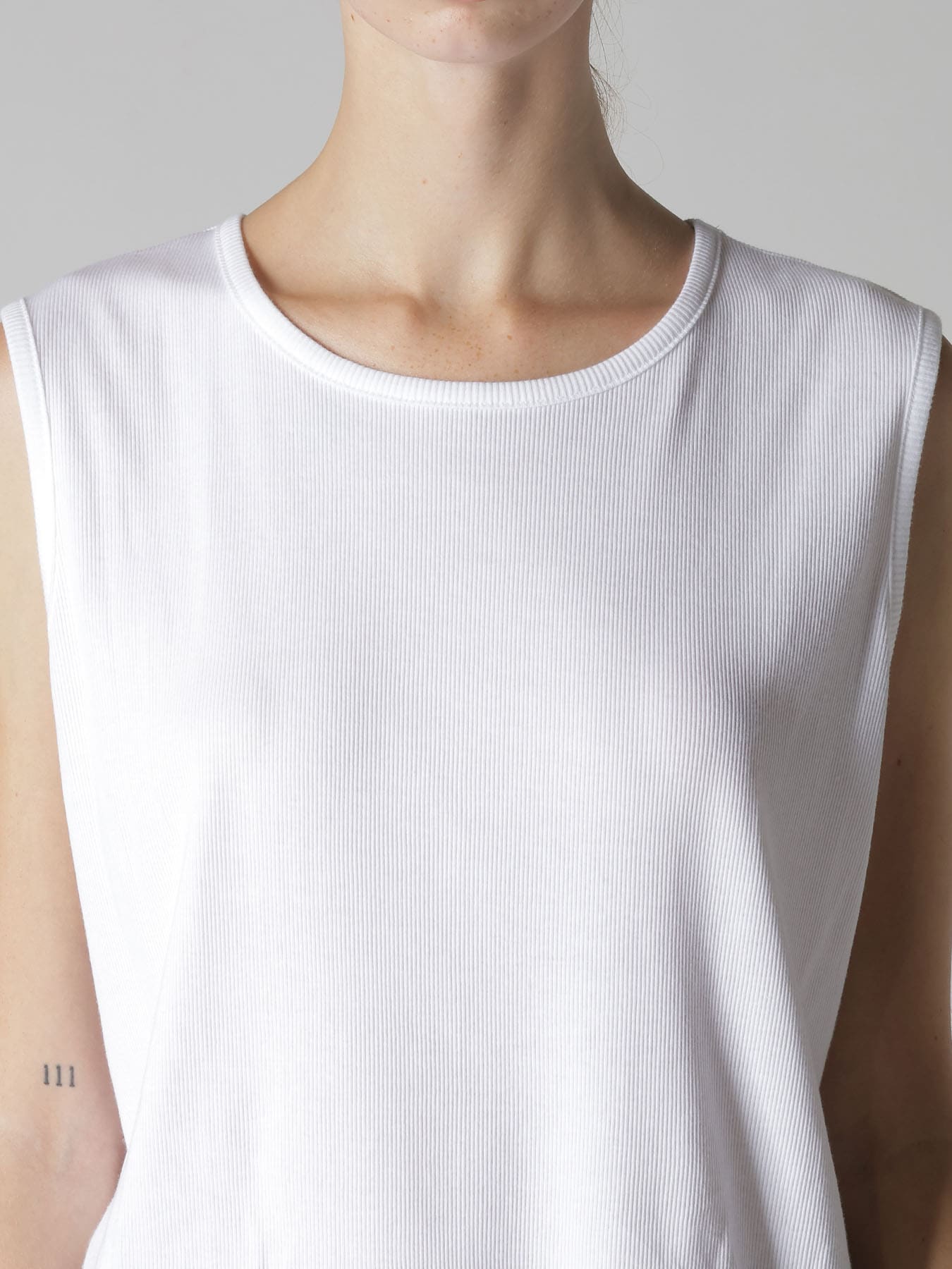 COTTON RIB OVERSIZED SLEEVELESS TEE
