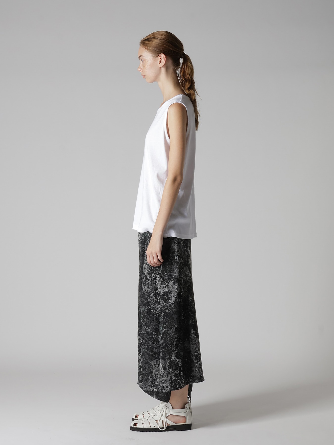 COTTON RIB OVERSIZED SLEEVELESS TEE