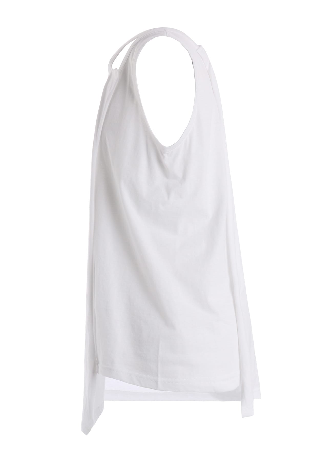 COTTON JERSEY ASYMMETRIC SLEEVLESS TEE