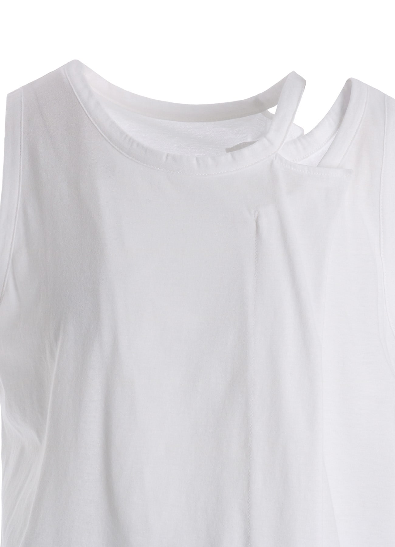 COTTON JERSEY ASYMMETRIC SLEEVLESS TEE
