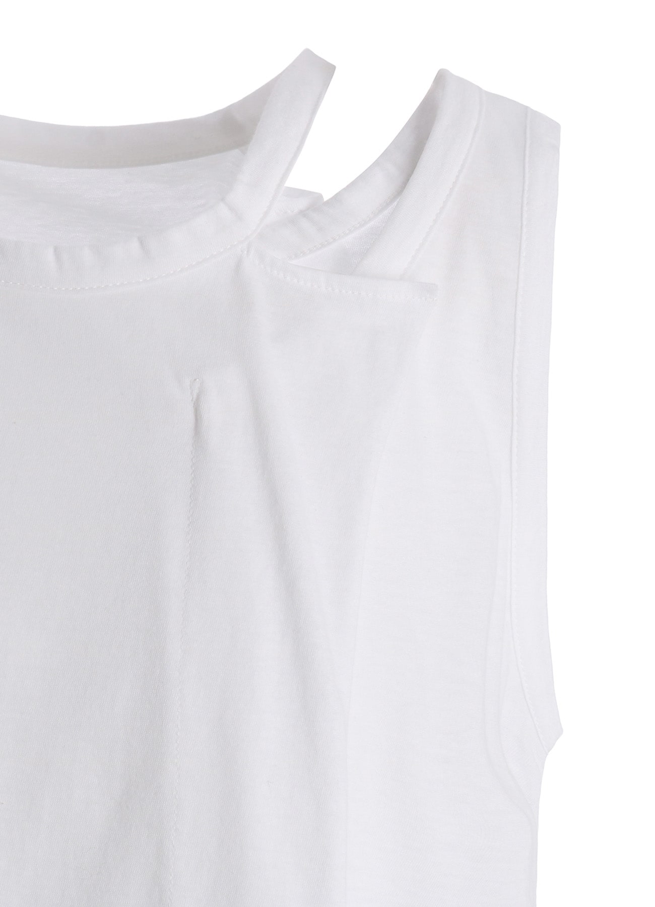 COTTON JERSEY ASYMMETRIC SLEEVLESS TEE