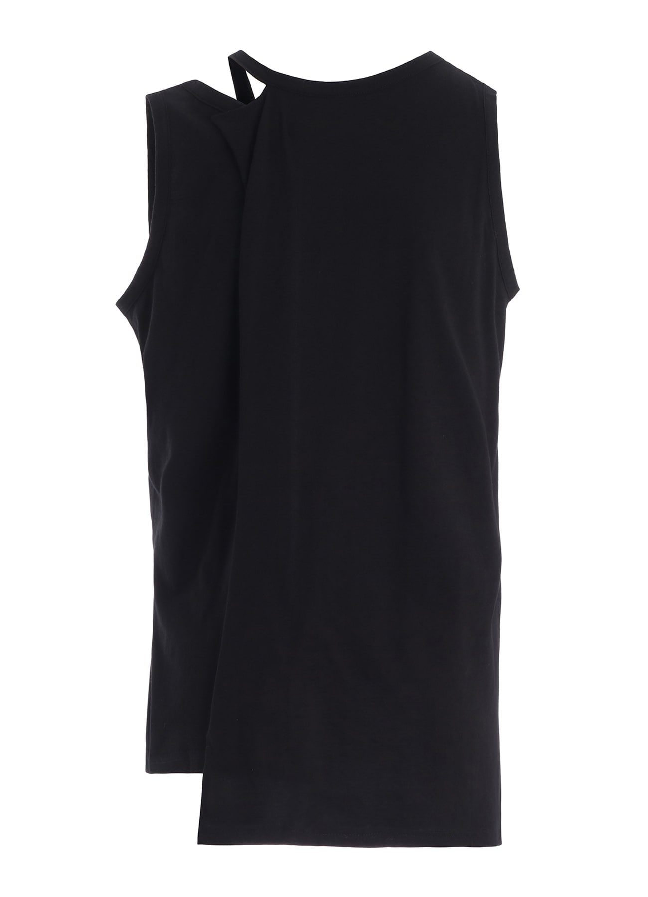 COTTON JERSEY ASYMMETRIC SLEEVLESS TEE