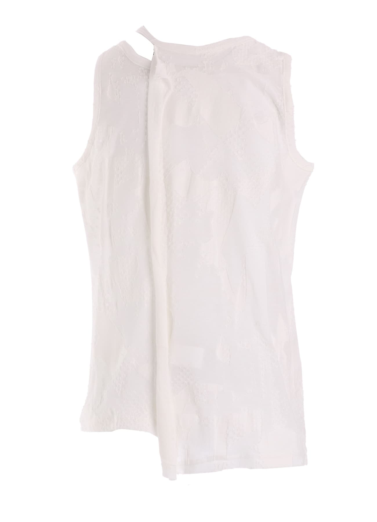 CRUSH JACQUARD ASYMMETRIC SLEEVLESS TEE