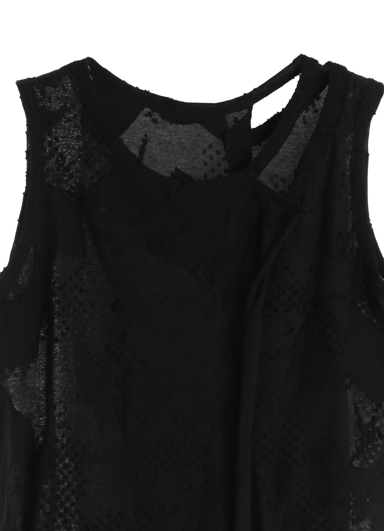 CRUSH JACQUARD ASYMMETRIC SLEEVLESS TEE