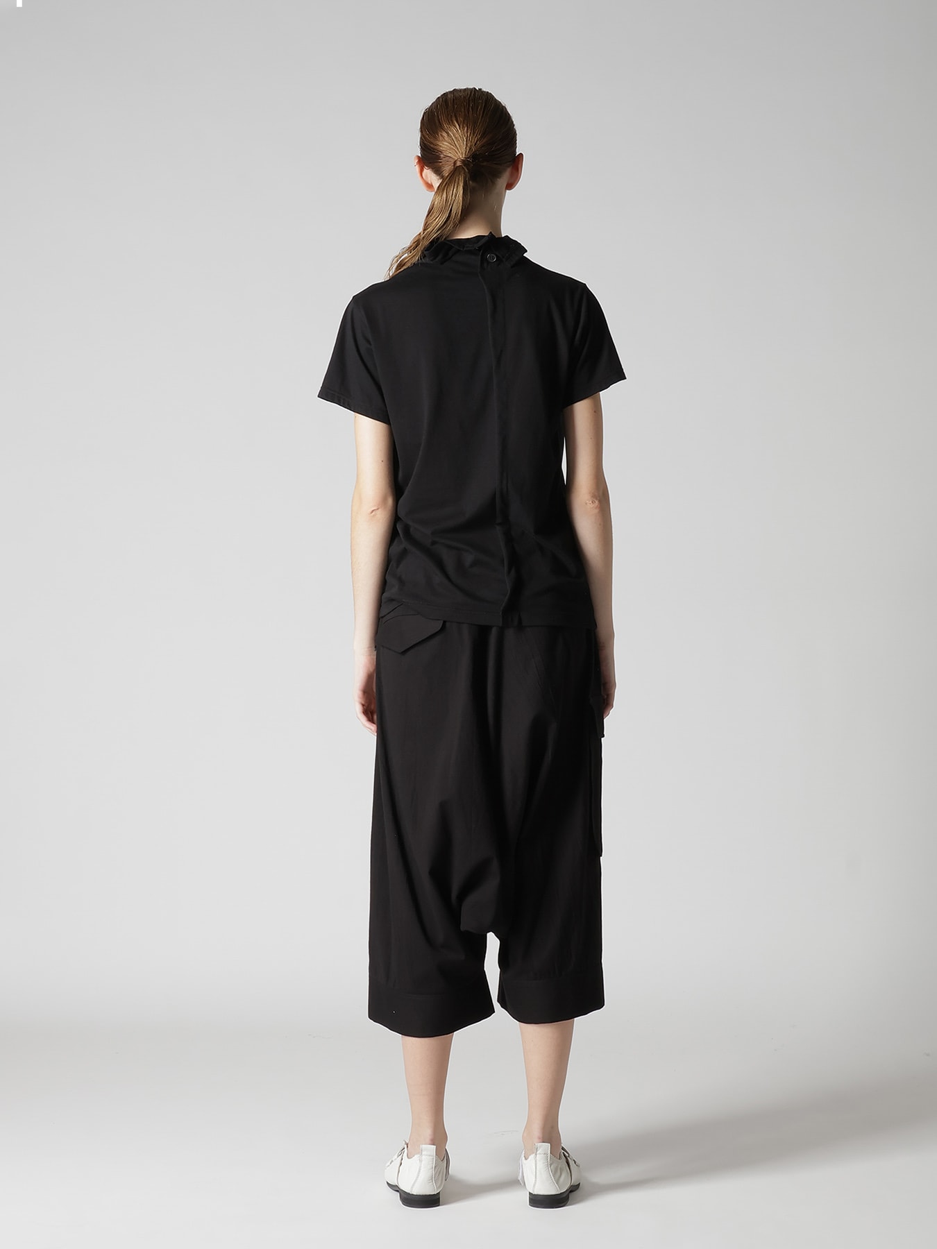 COTTON JERSEY OFFNECK SHORT SLEEVE TEE