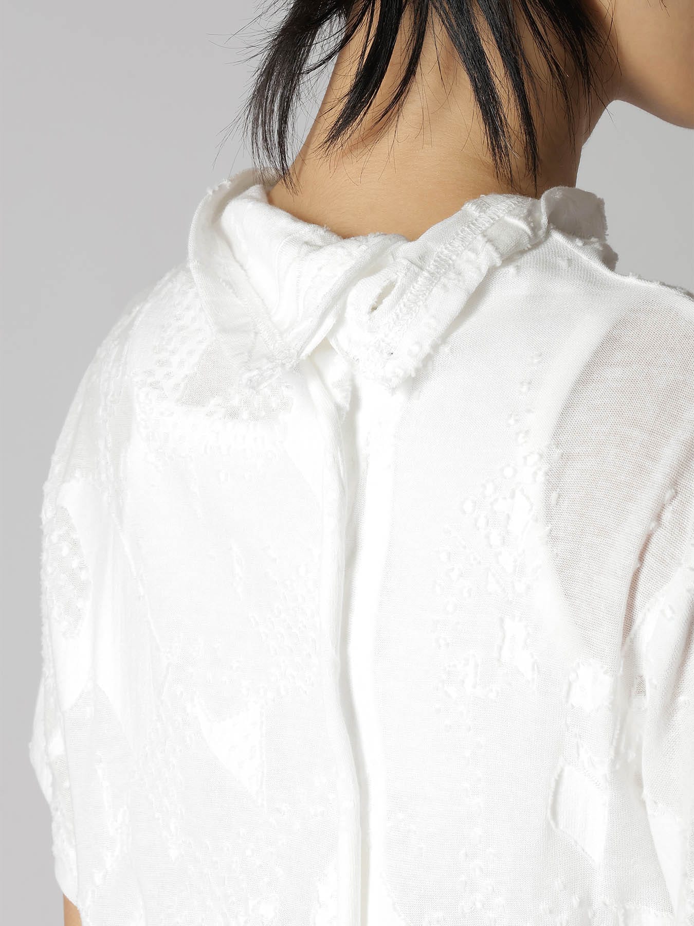 CRUSH JACQUARD OFFNECK SHORT SLEEVE TEE