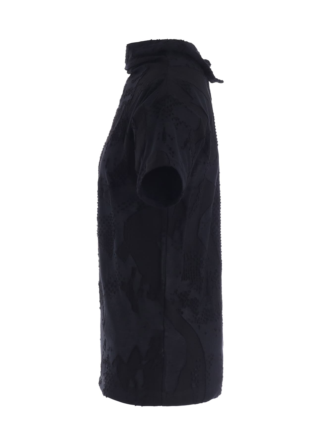 CRUSH JACQUARD OFFNECK SHORT SLEEVE TEE