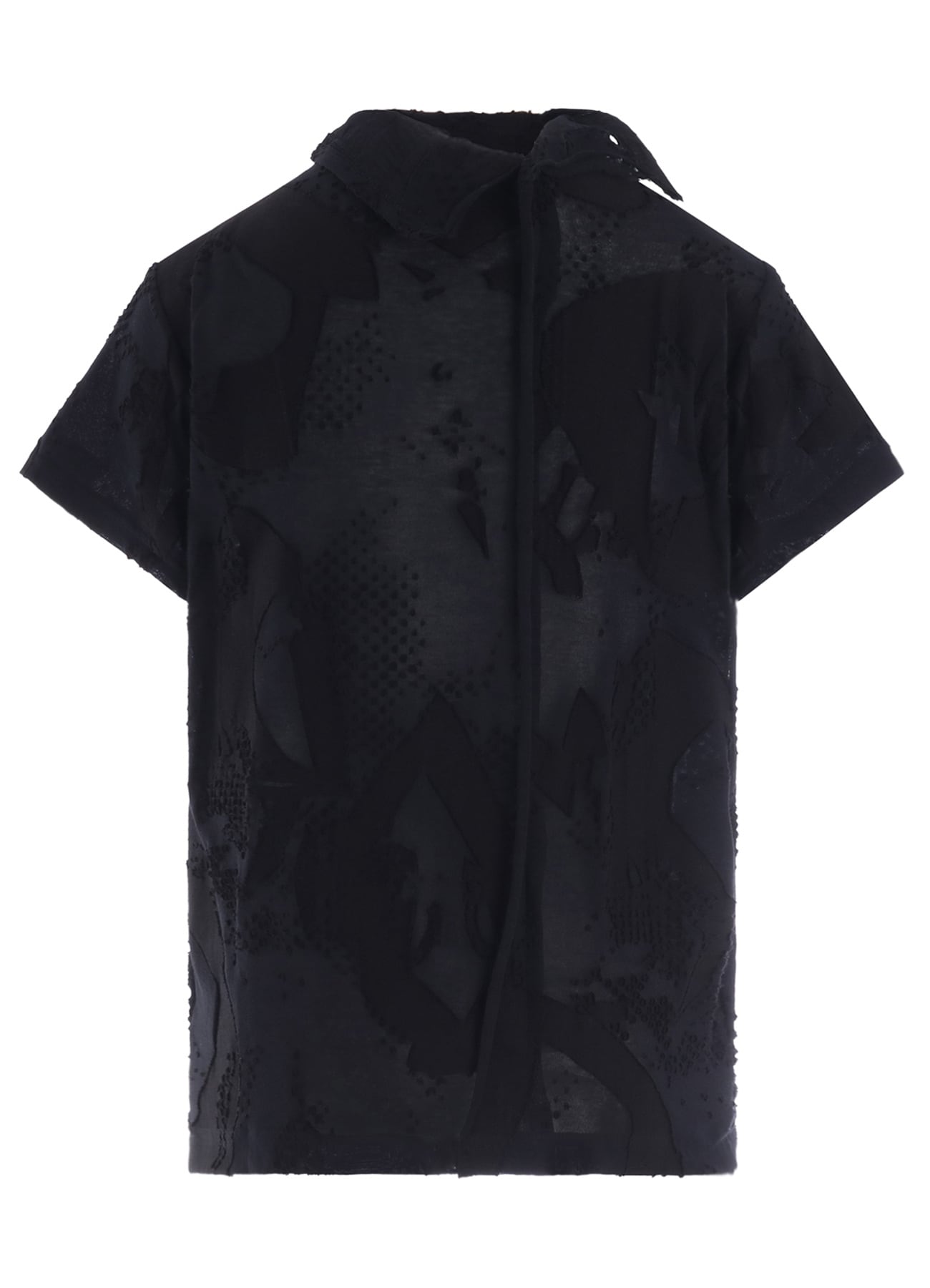 CRUSH JACQUARD OFFNECK SHORT SLEEVE TEE