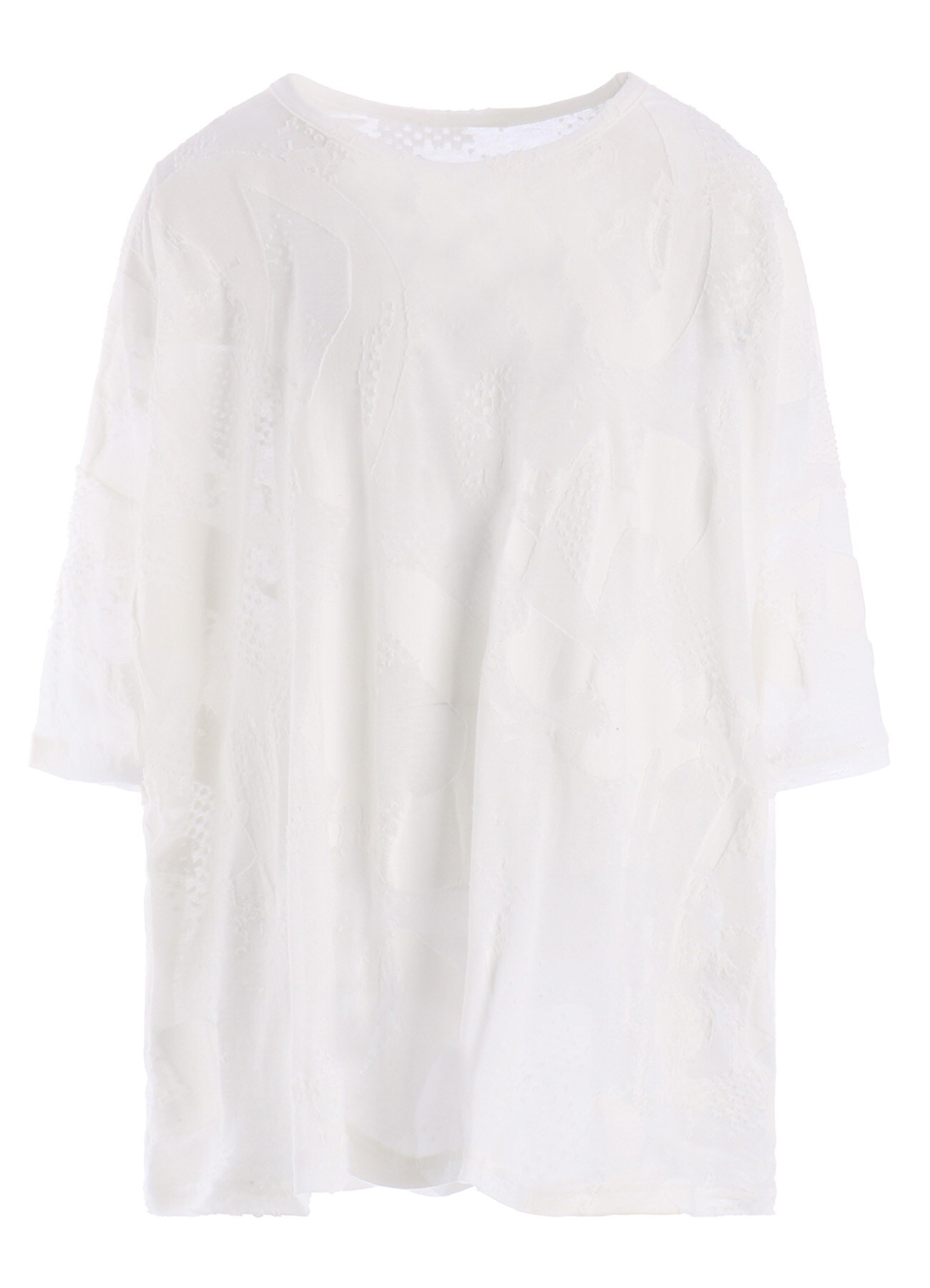 CRUSH JACQUARD ROUND NECK BIG TEE