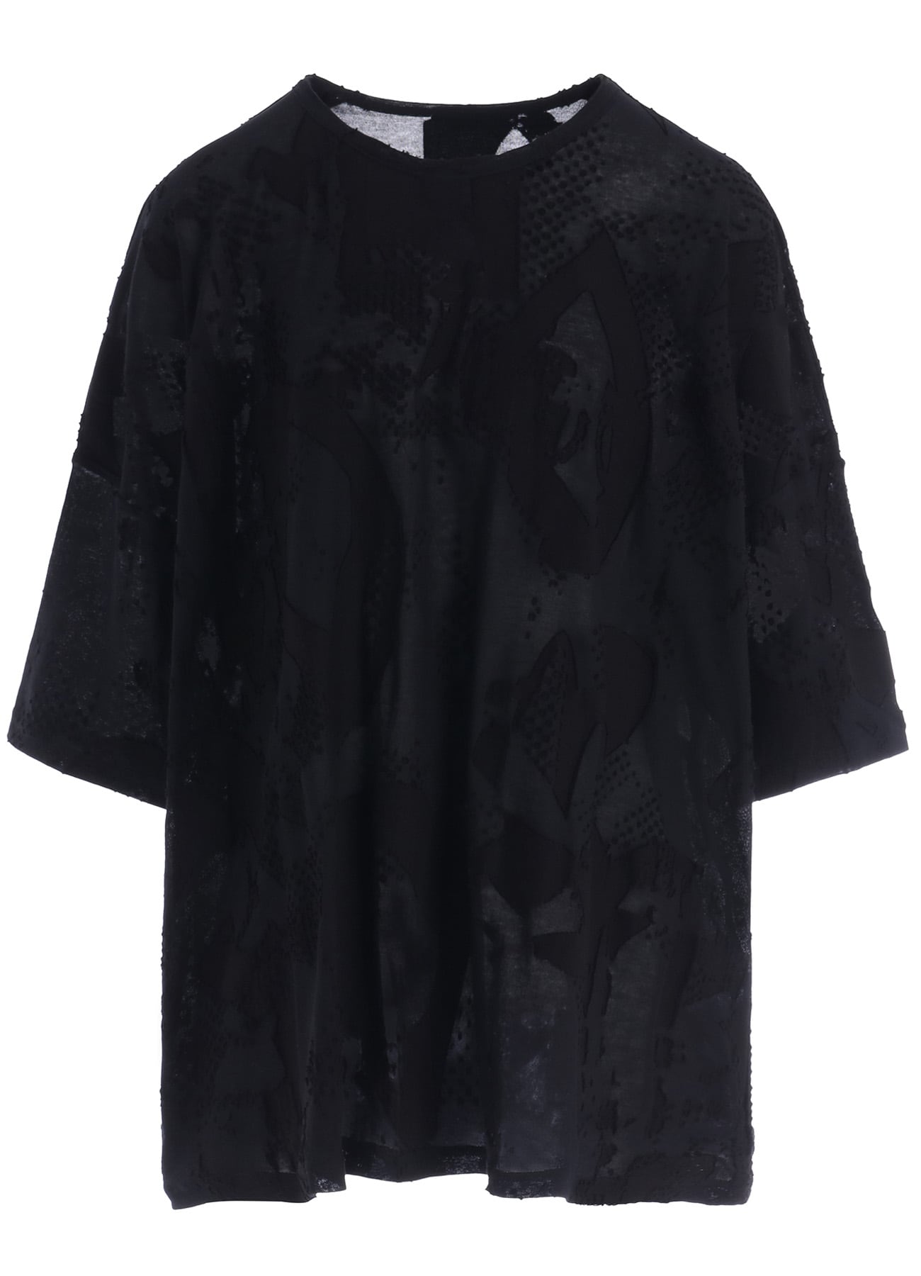 CRUSH JACQUARD ROUND NECK BIG TEE