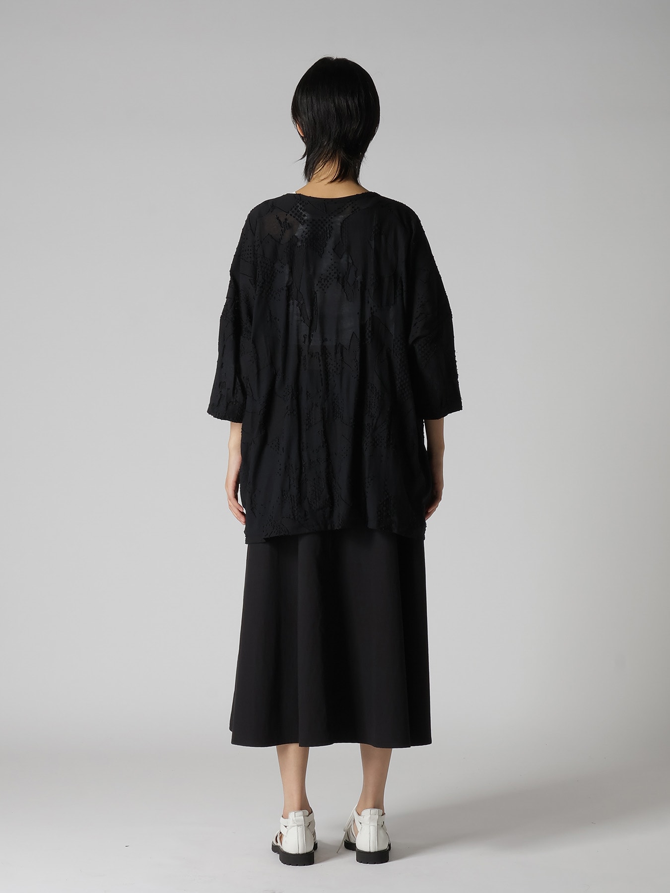 CRUSH JACQUARD ROUND NECK BIG TEE