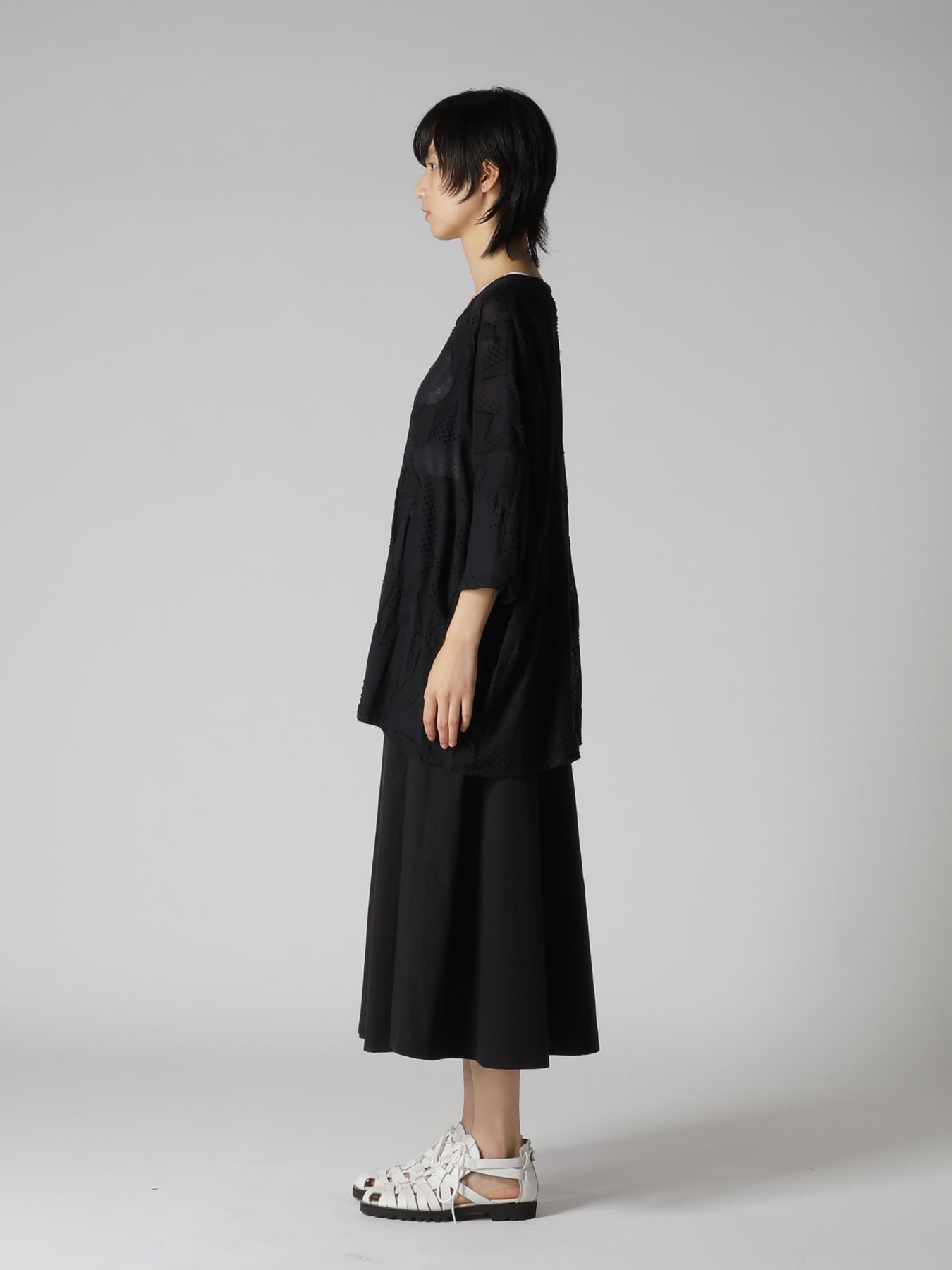 CRUSH JACQUARD ROUND NECK BIG TEE