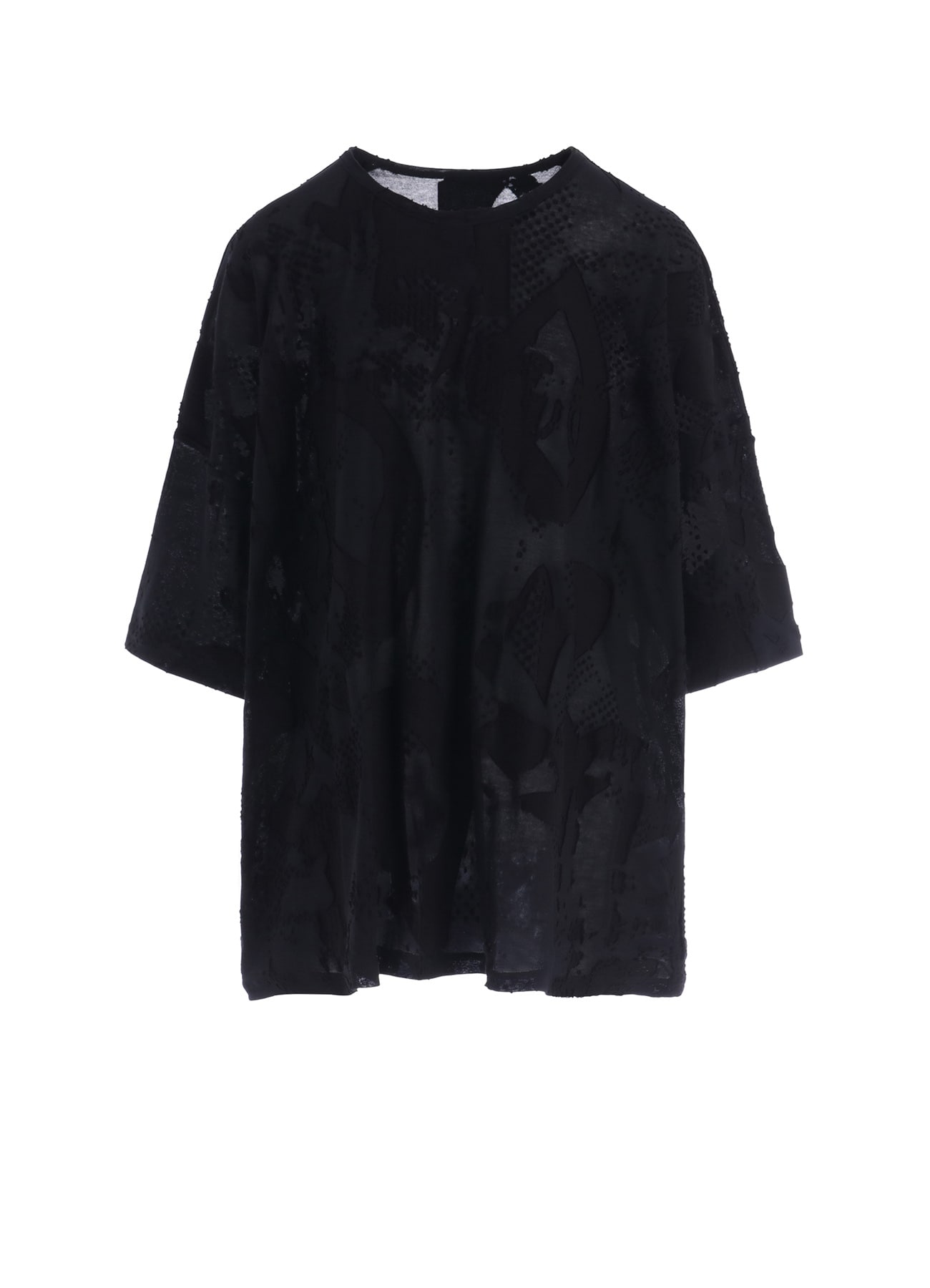 CRUSH JACQUARD ROUND NECK BIG TEE