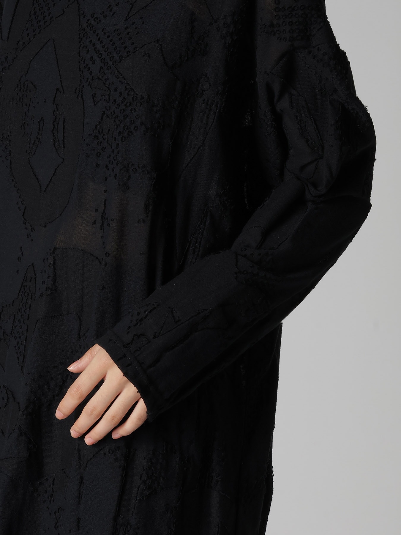 CRUSH JACQUARD BIG LONG SLEEVE TEE