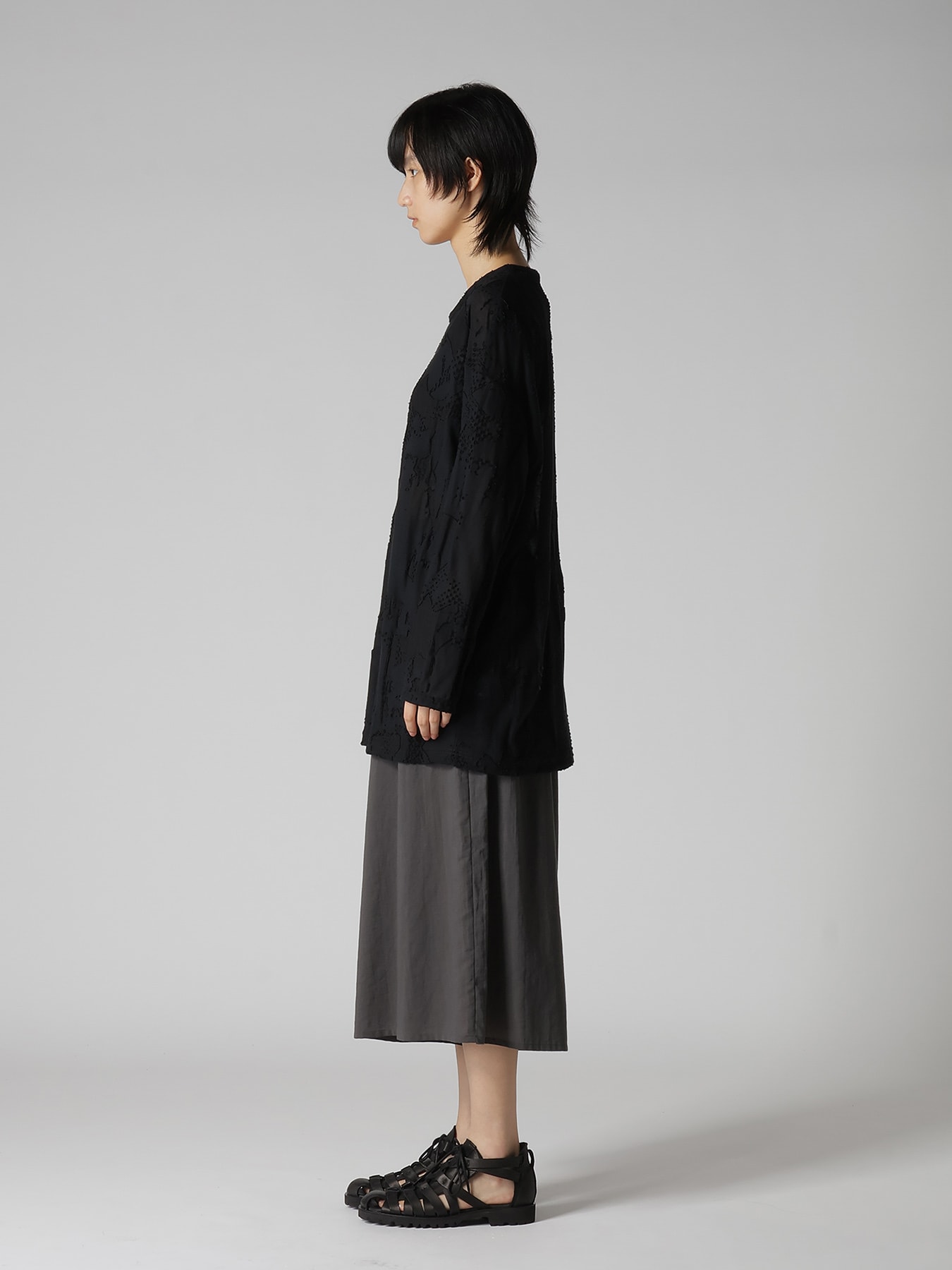 CRUSH JACQUARD BIG LONG SLEEVE TEE