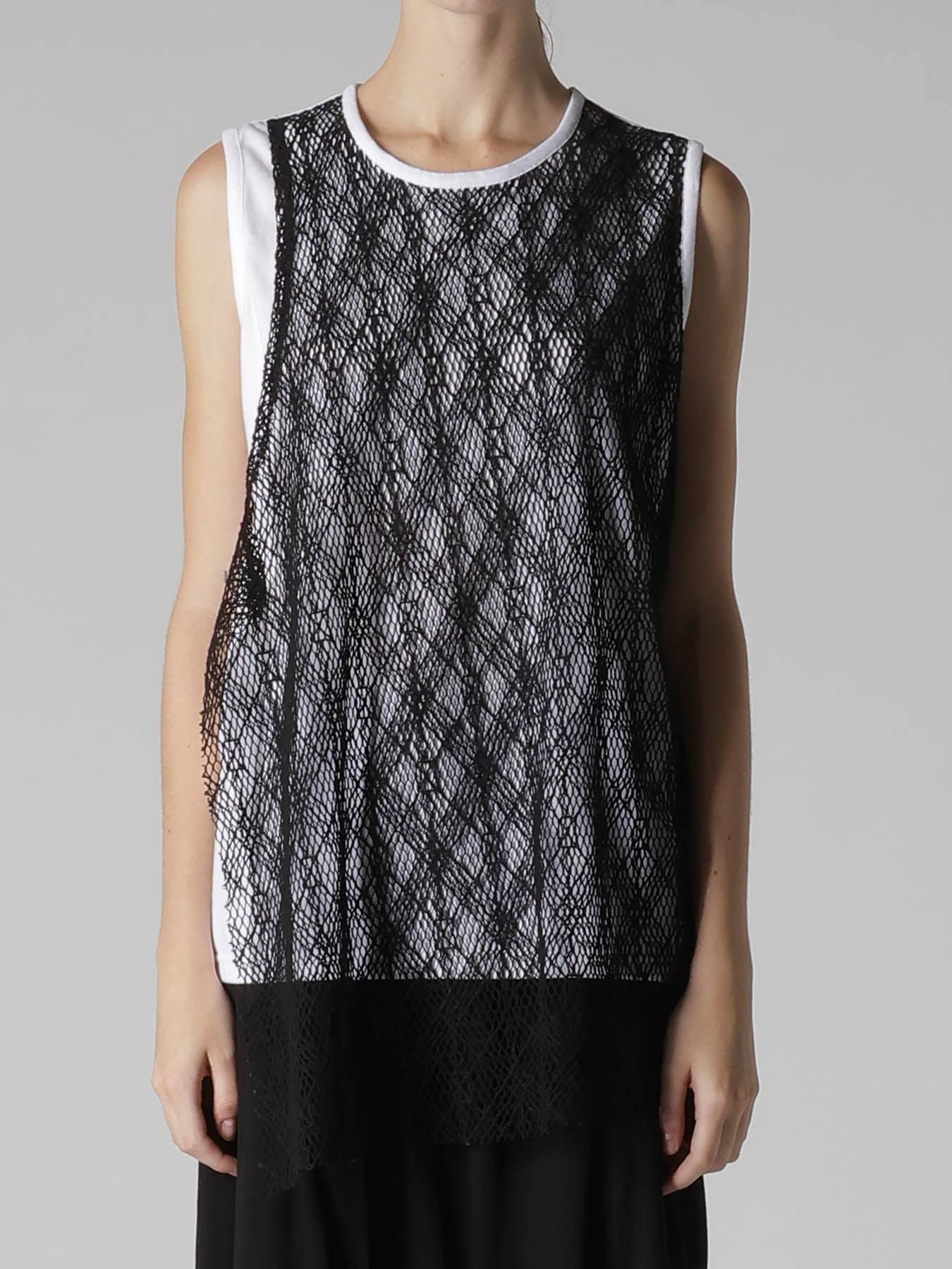 LACE COMBINATION SLEEVELESS TEE