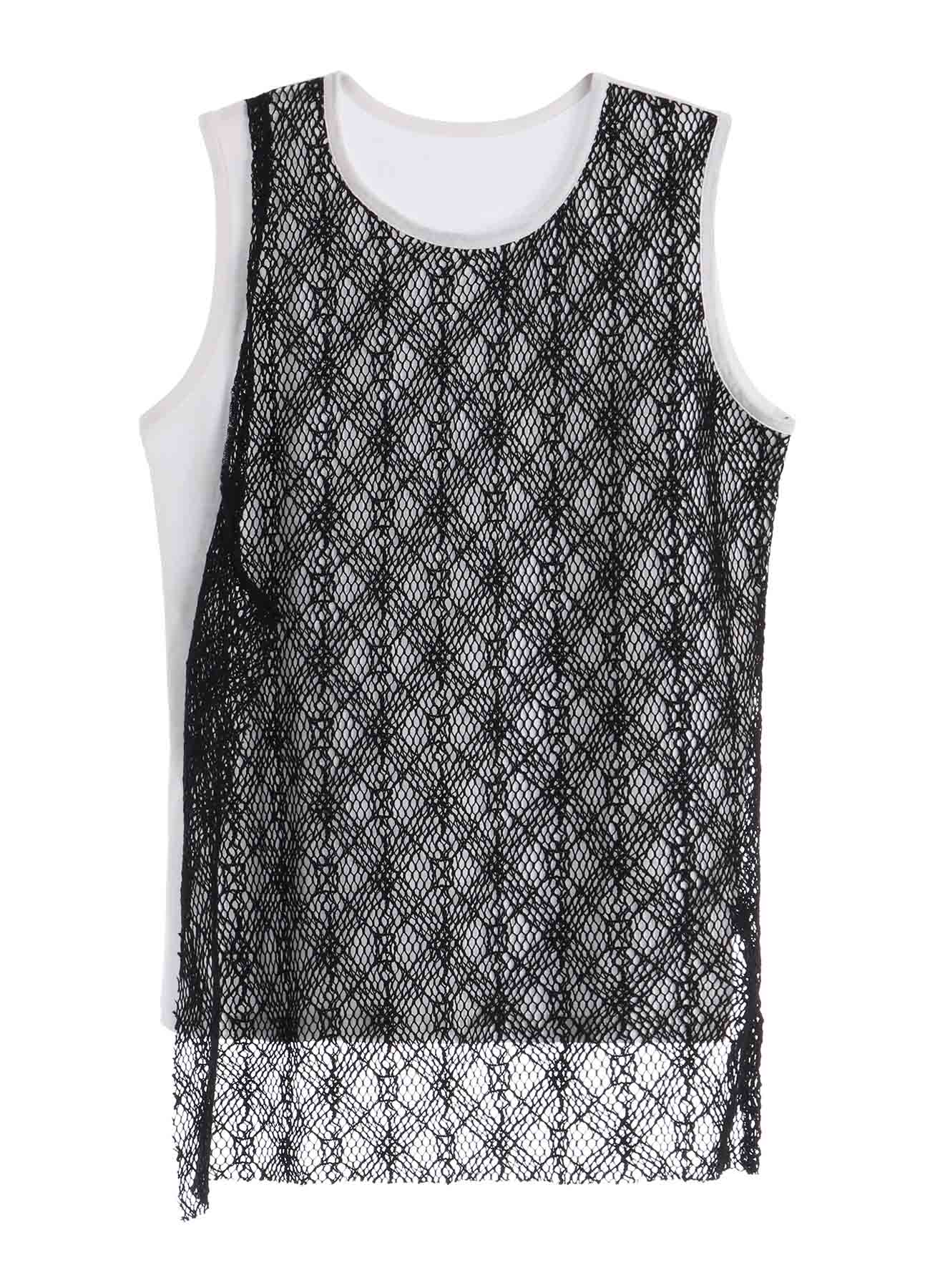LACE COMBINATION SLEEVELESS TEE