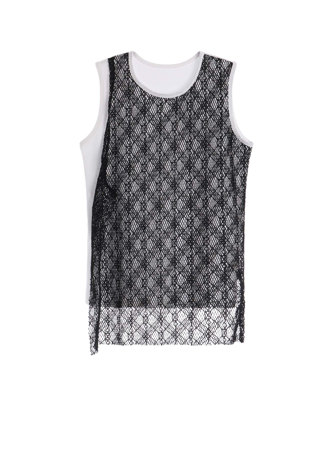 LACE COMBINATION SLEEVELESS TEE