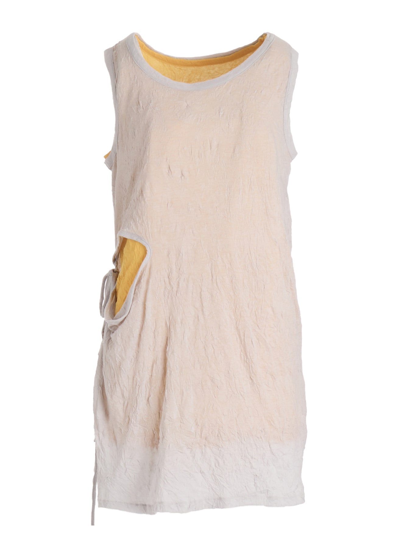 COTTON JERSEY DOUBLED SLEEVELESS TEE