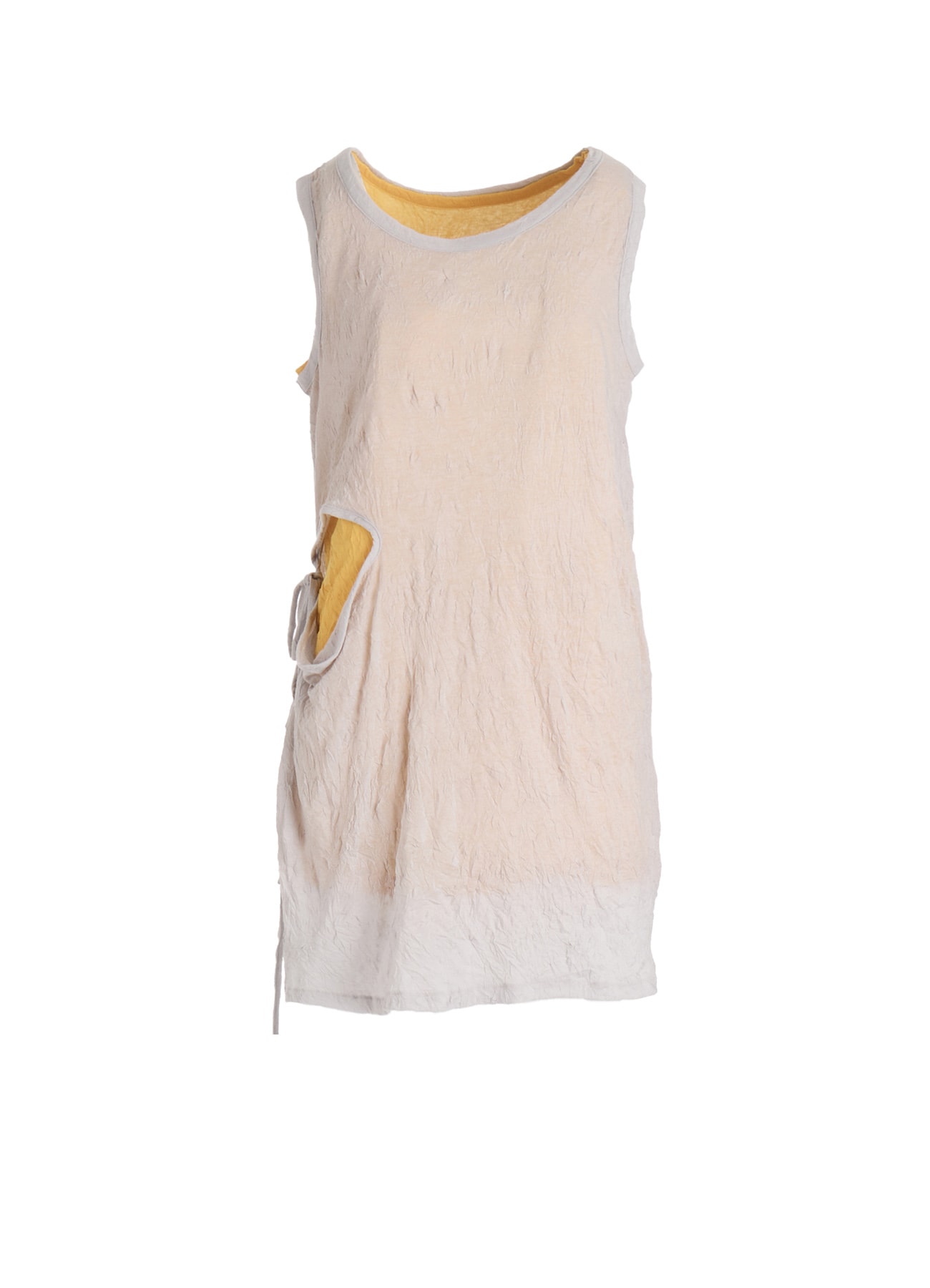 COTTON JERSEY DOUBLED SLEEVELESS TEE