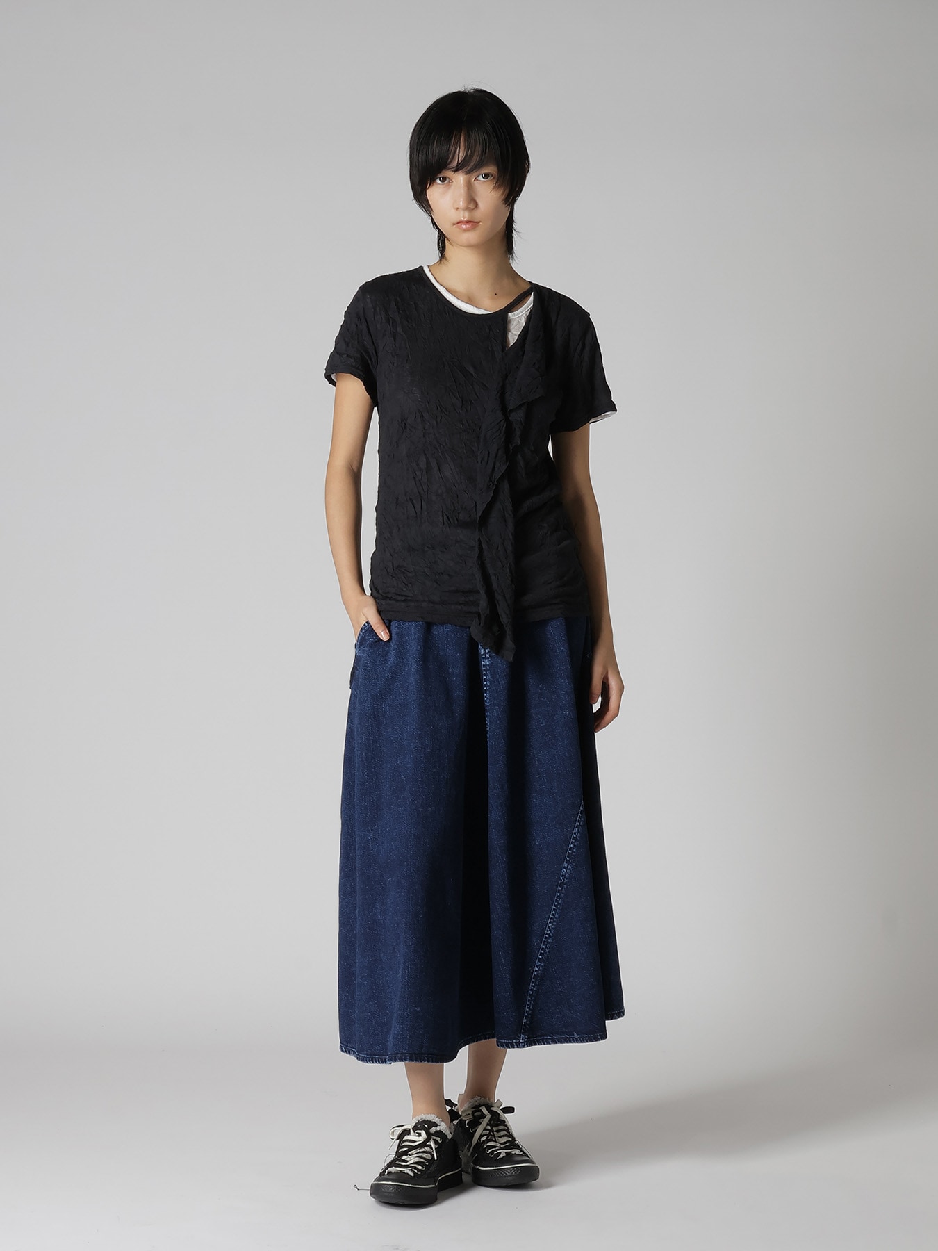 COTTON JERSEY DOUBLED SHORT SLEEVE TEE