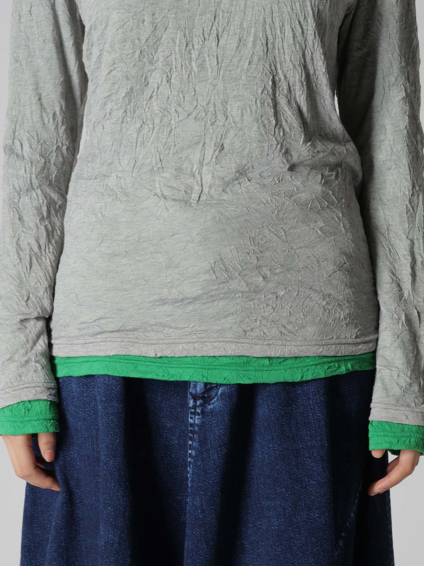 COTTON JERSEY DOUBLE LONG SLEEVE TEE