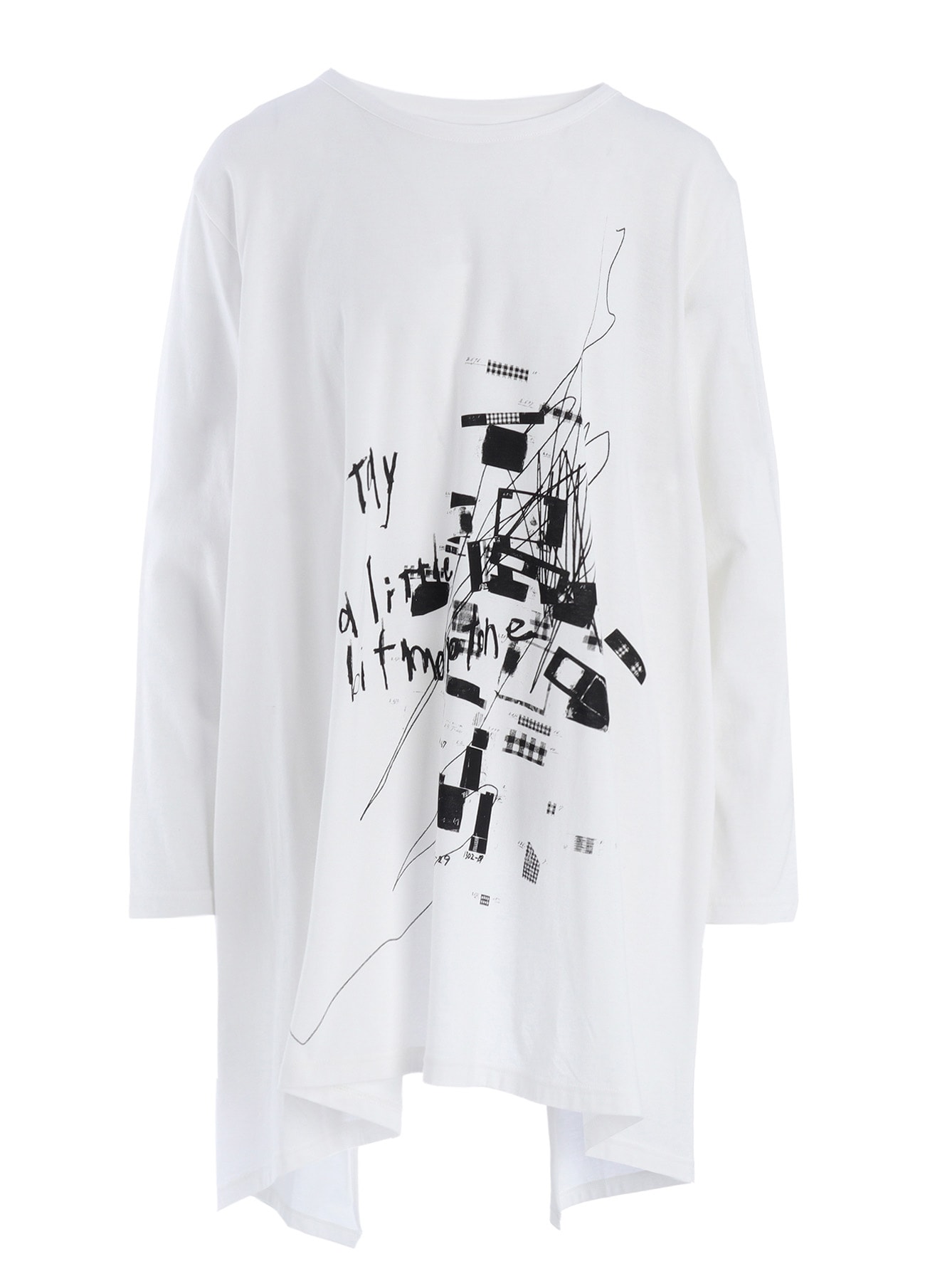 COTTON JERSEY MESSAGE PRINT LONG SLEEVE TEE