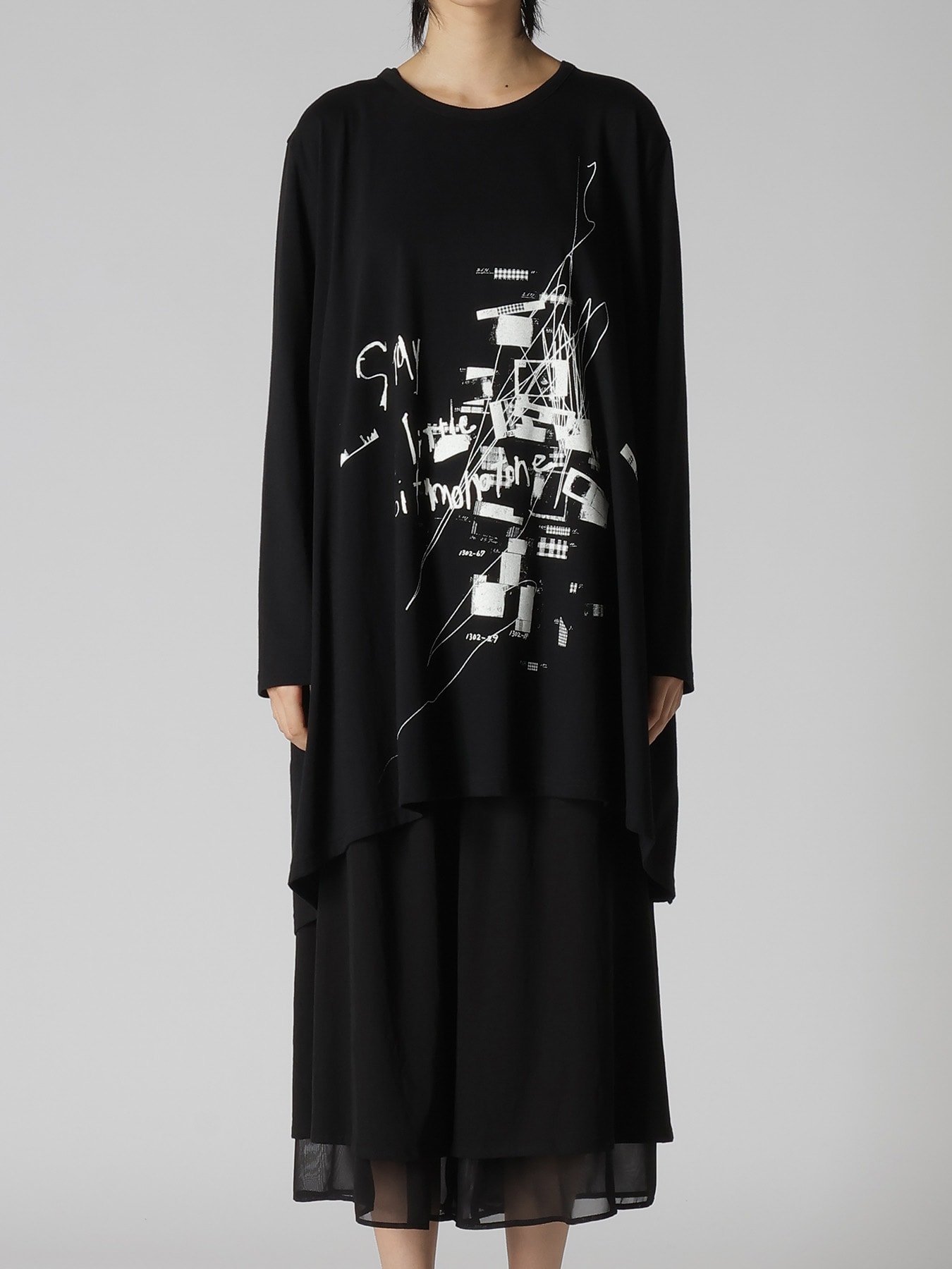 COTTON JERSEY MESSAGE PRINT LONG SLEEVE TEE